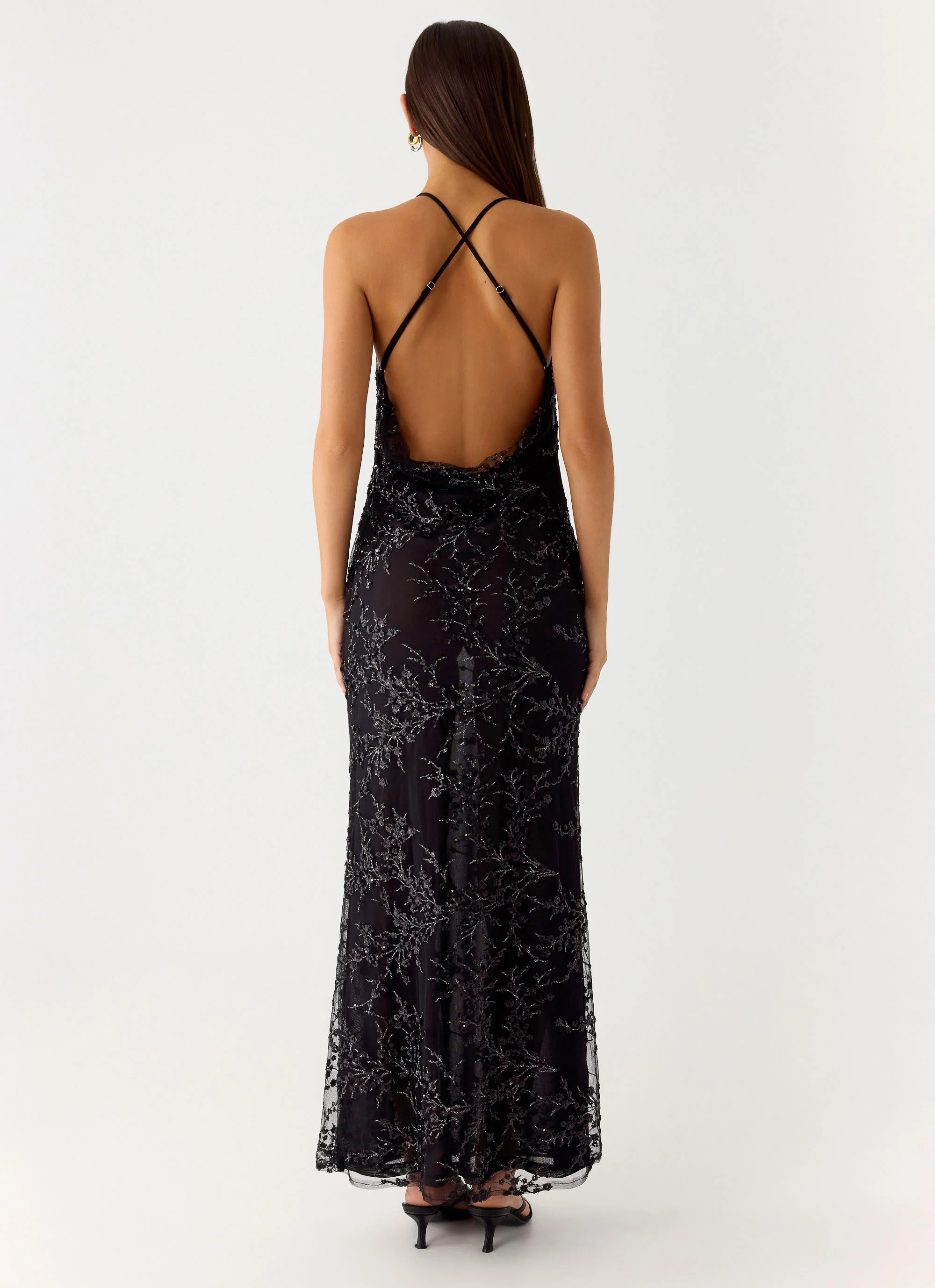 Mayim Sequin Maxi Dress - Black - Image 3