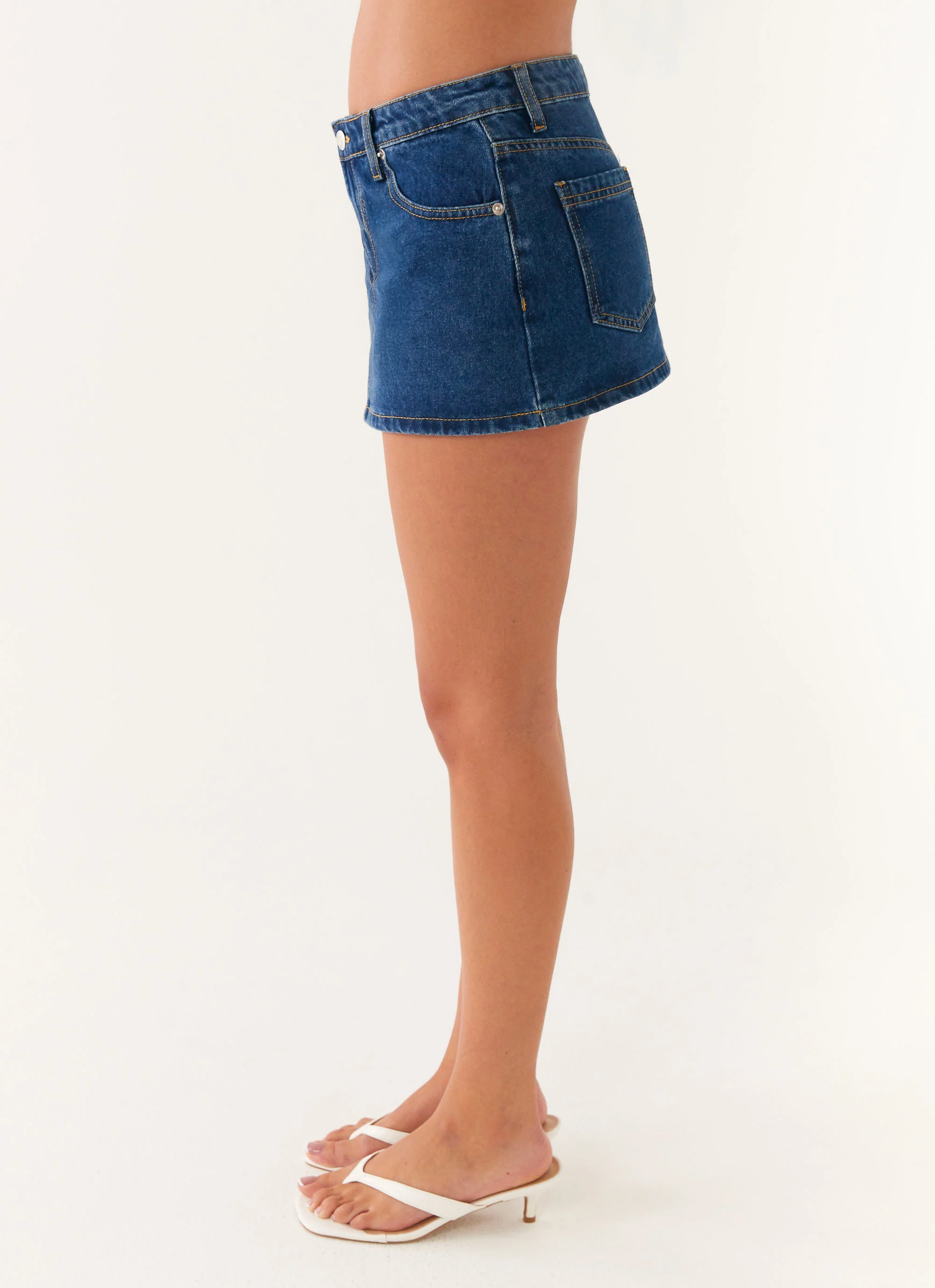 Maysa Low Rise Mini Skirt - Dark Blue - Image 5
