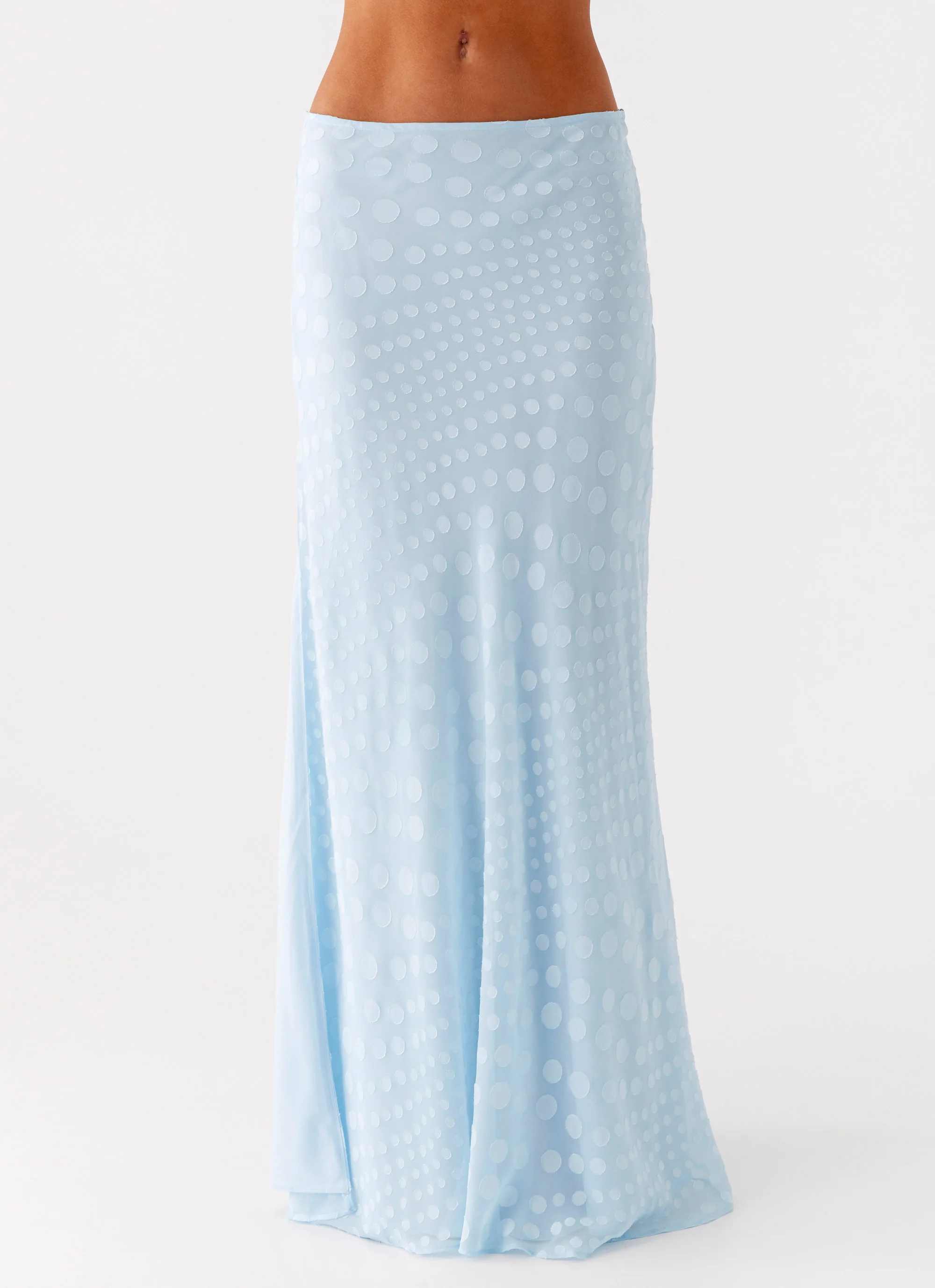 Mena Chiffon Spot Maxi Skirt - Blue - Image 5