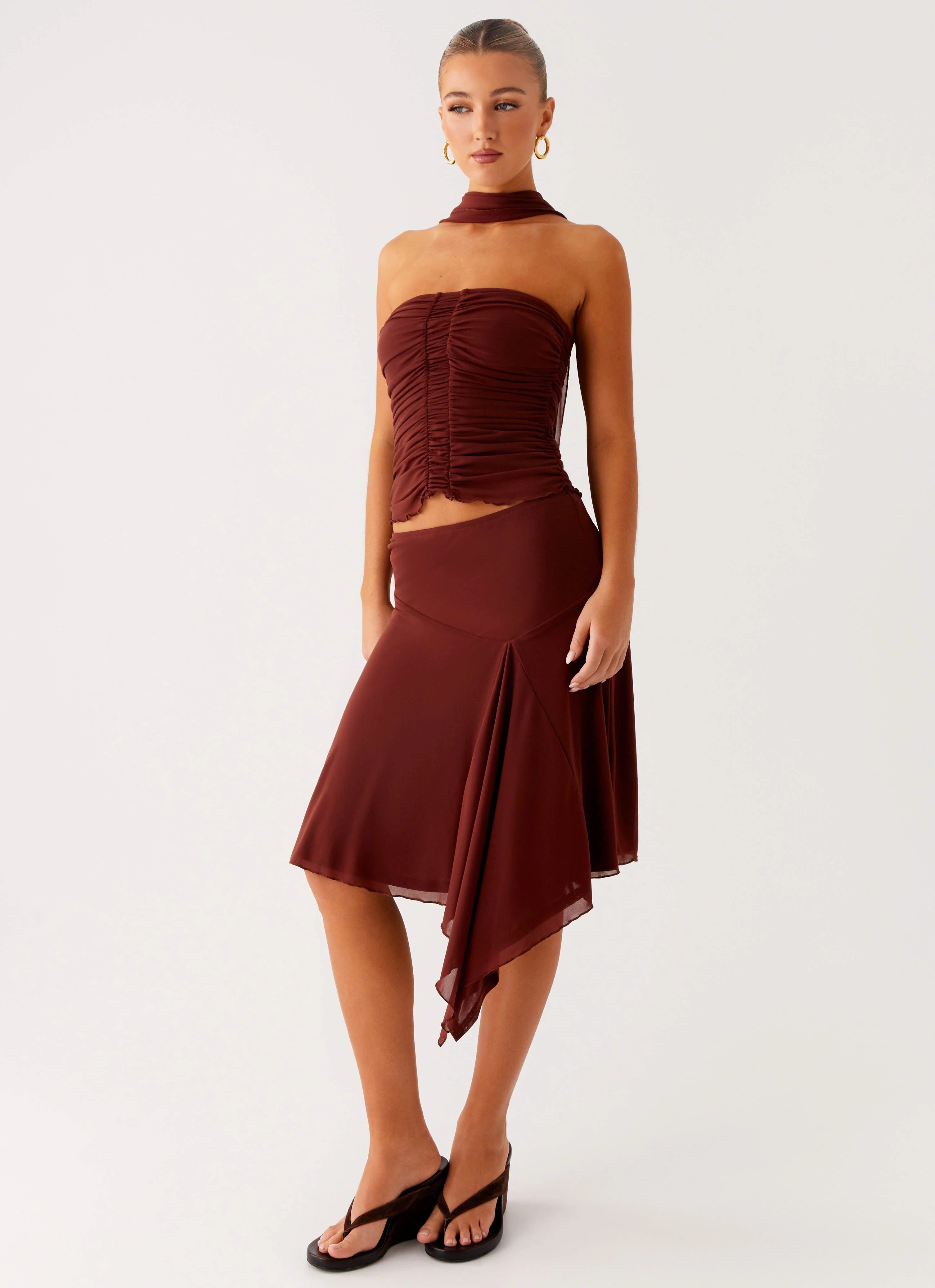 Mirage Midi Skirt - Chocolate - Image 6