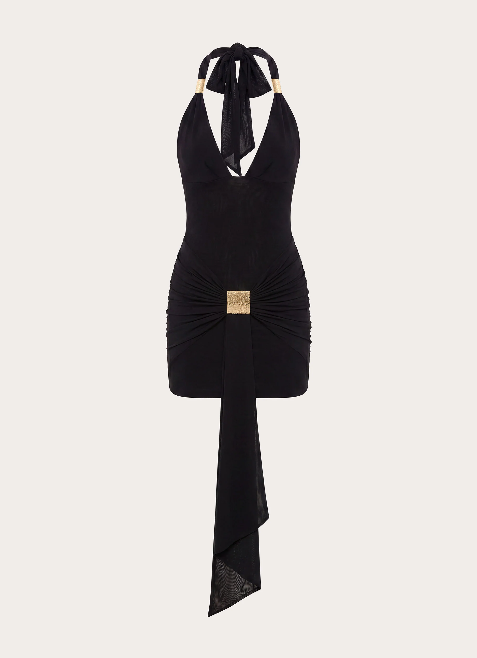 Miyah Halter Hardware Mini Dress - Black - Image 2
