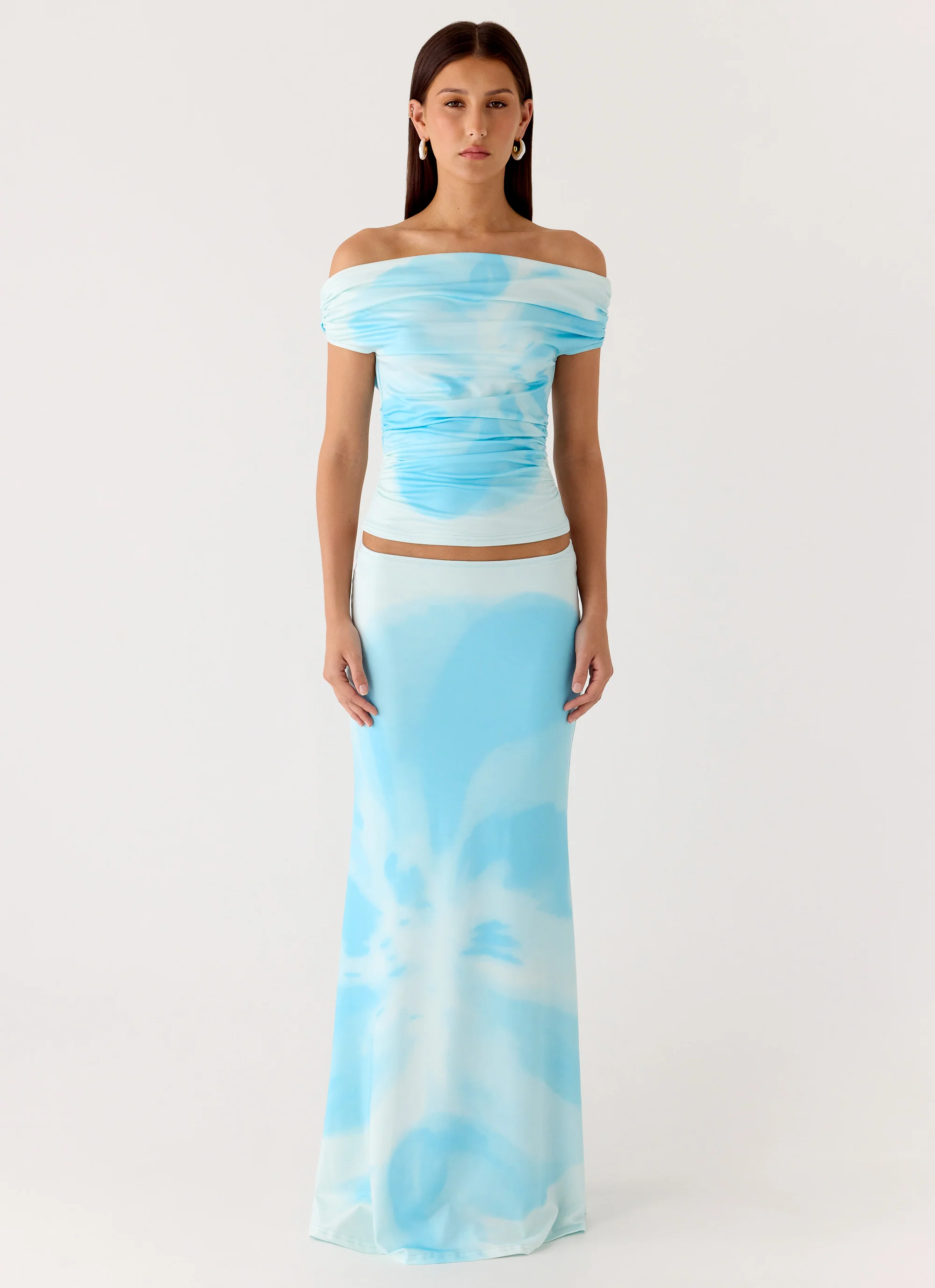 Moka Off Shoulder Top - Blooming Blue - Image 4