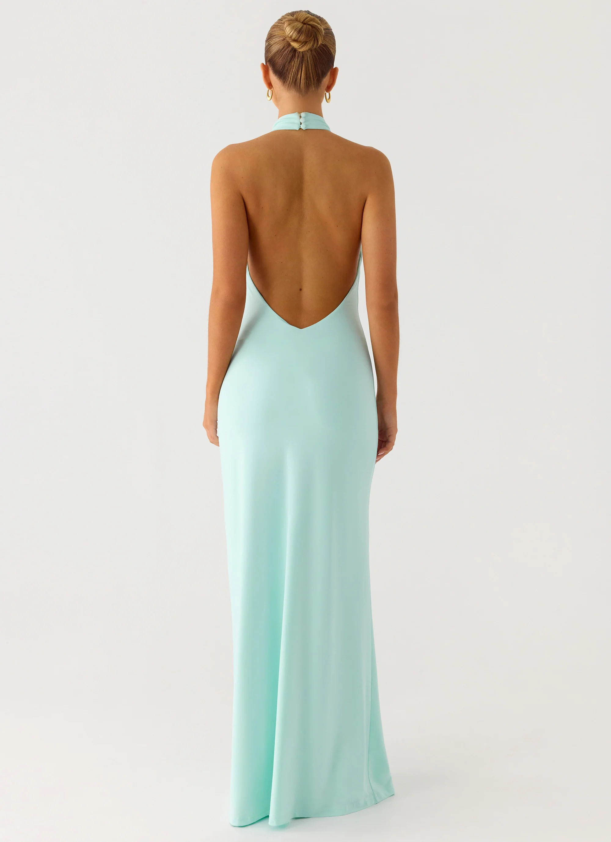 Mougleta Backless Maxi Dress - Aqua - Image 3