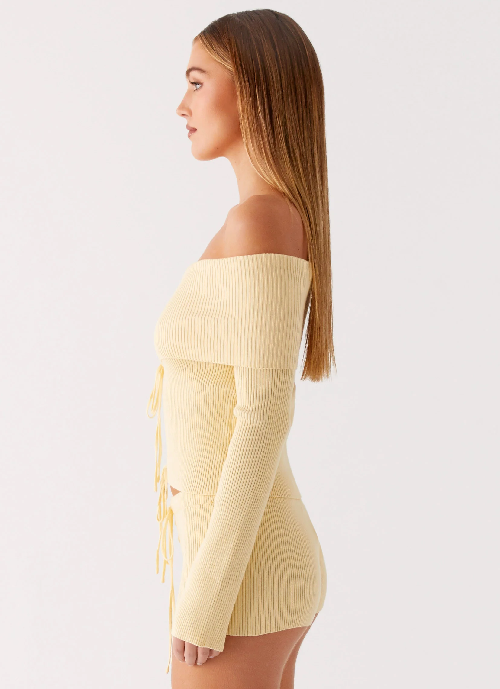 Muted Muse Knit Long Sleeve Top - Yellow - Image 2