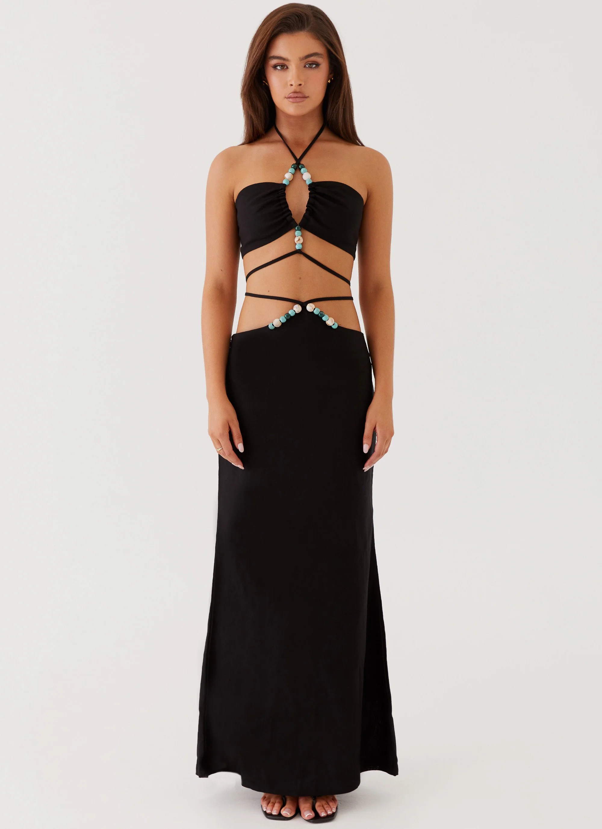 Neveah Beaded Maxi Skirt - Black - Image 2