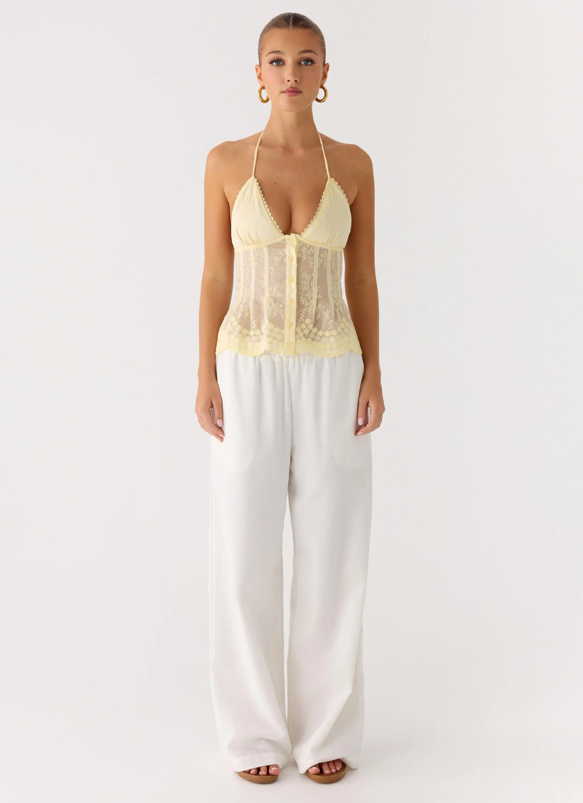 Non Stop Halter Top - Butter Yellow - Image 2