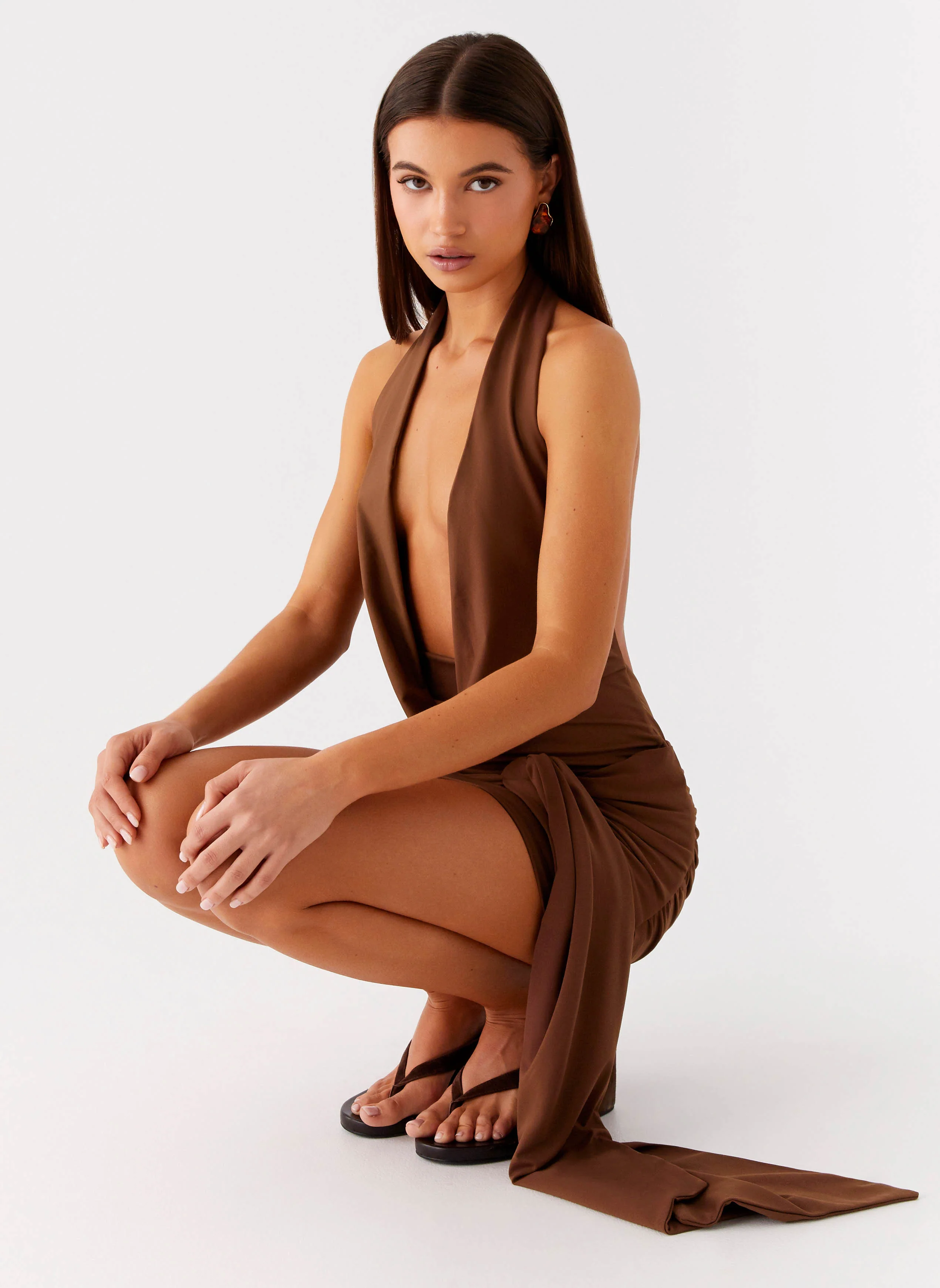 Orchard Mini Dress - Chocolate - Image 6