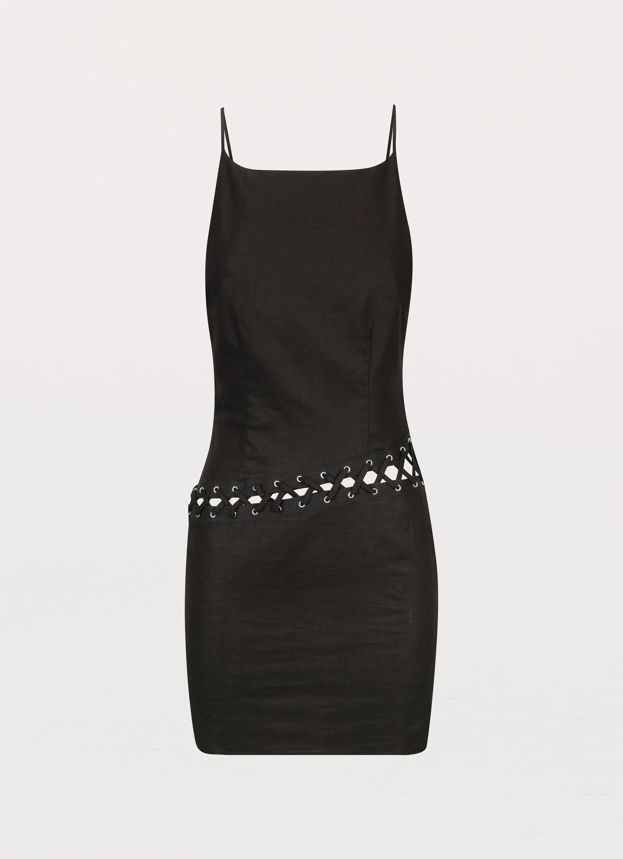 Perfect Always Linen Mini Dress - Black - Image 3