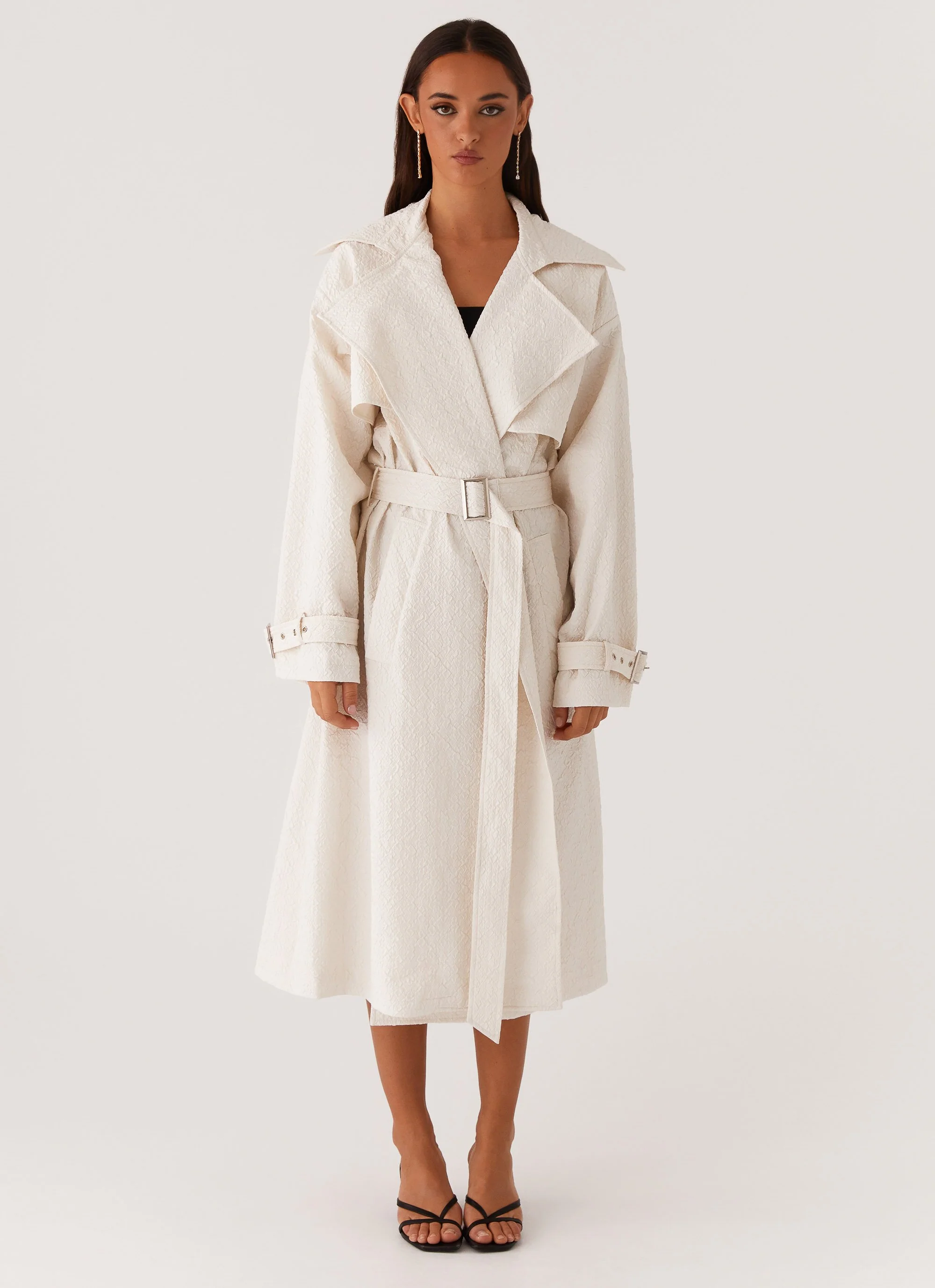 Phoenix Oversized Trench Coat - Ivory - Image 4