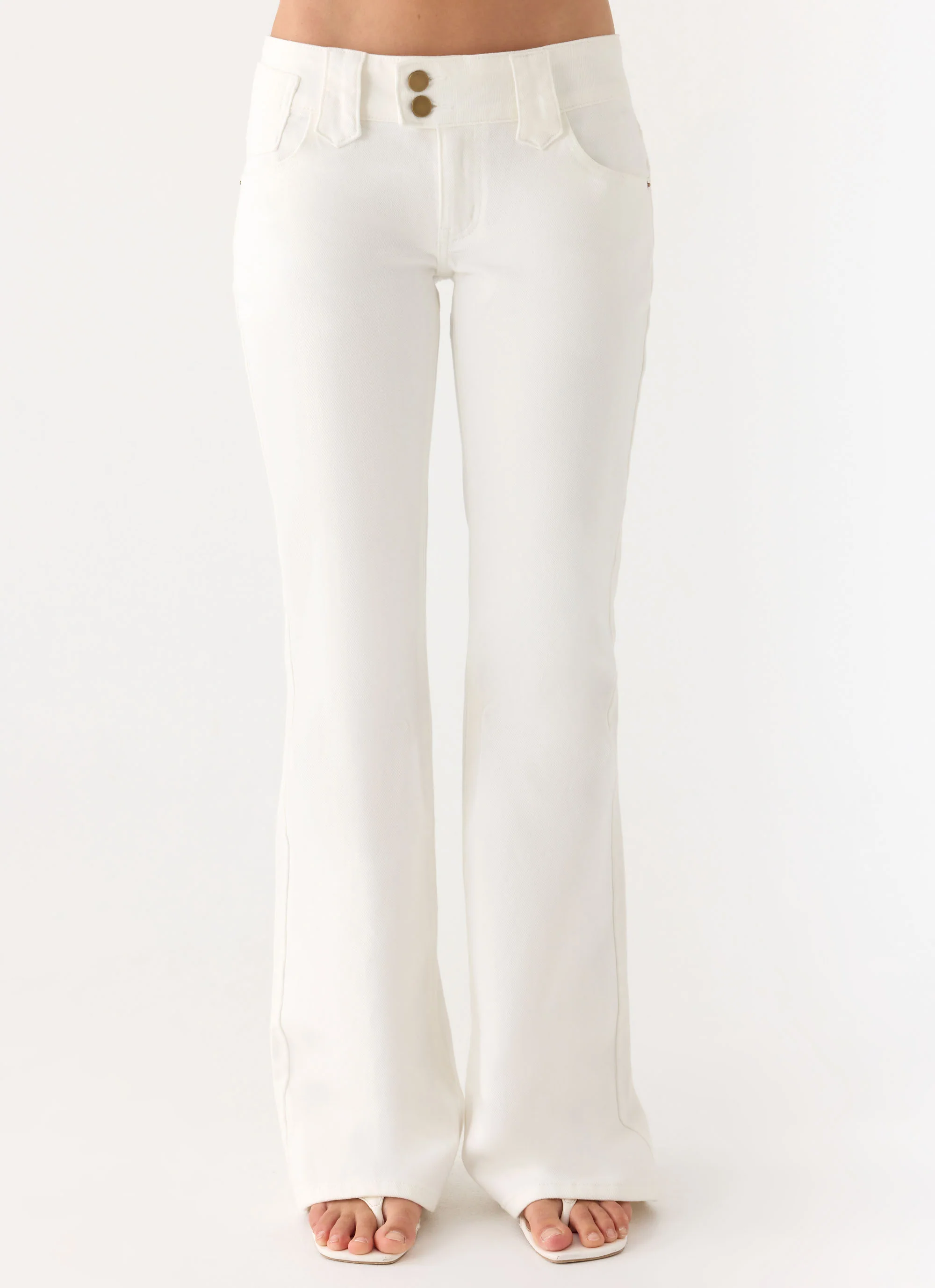 Robbie Super Low Denim Jeans - White
