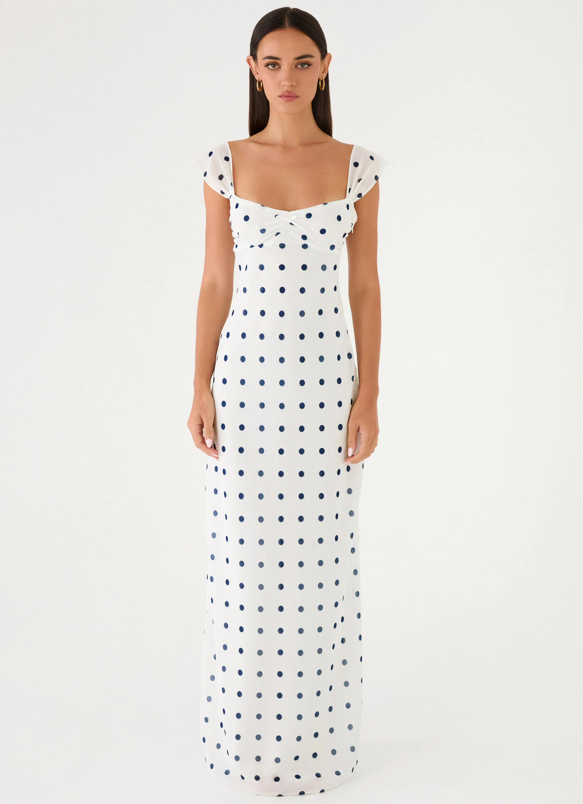 Roma Notte Maxi Dress - Porcelain Blue Polka Dot