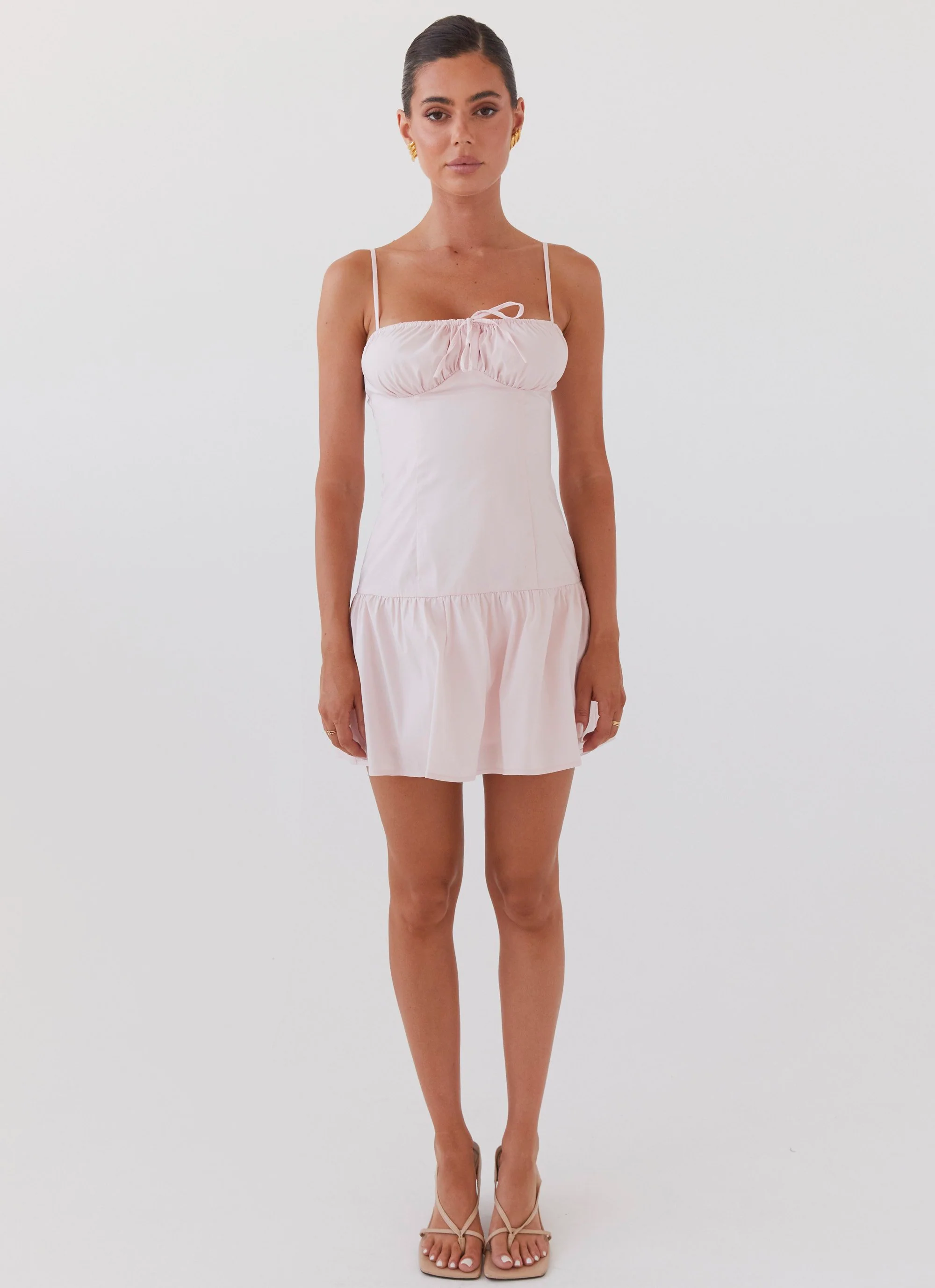 Romantic Charm Bustier Mini Dress - Baby Pink - Image 3