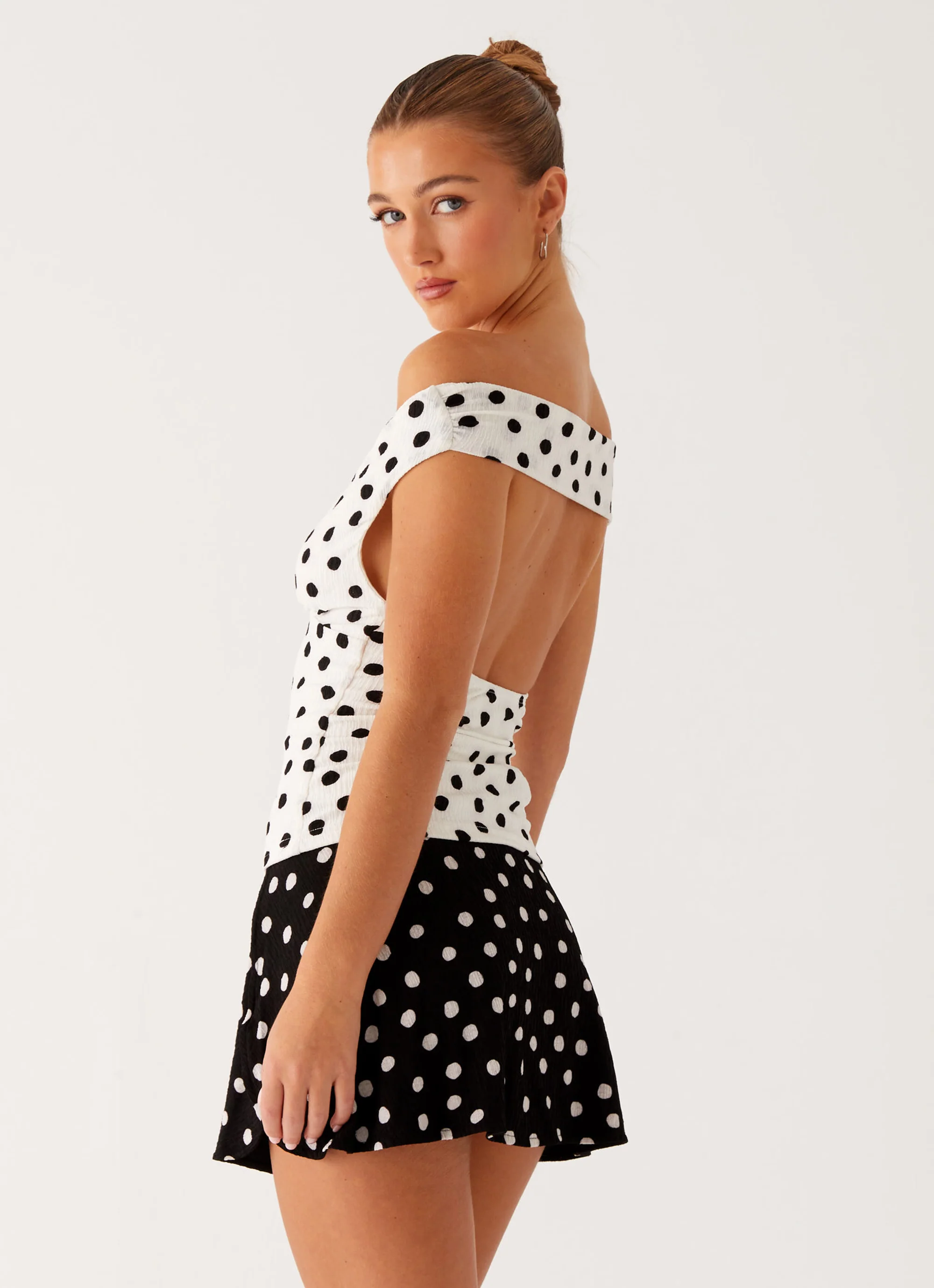 Rylie Top - White Polka Dot - Image 3