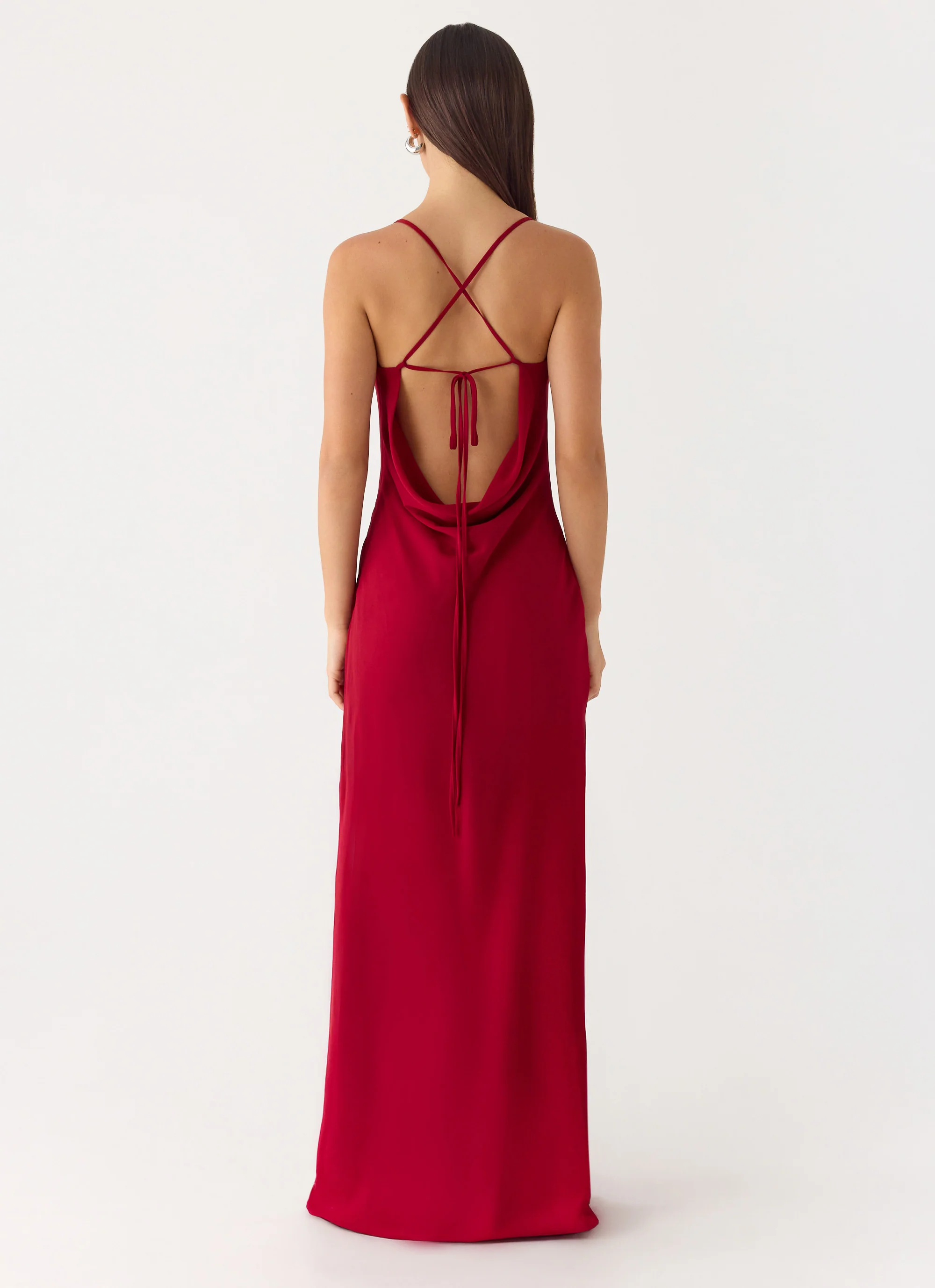 Saria Maxi Dress - Deep Red - Image 3