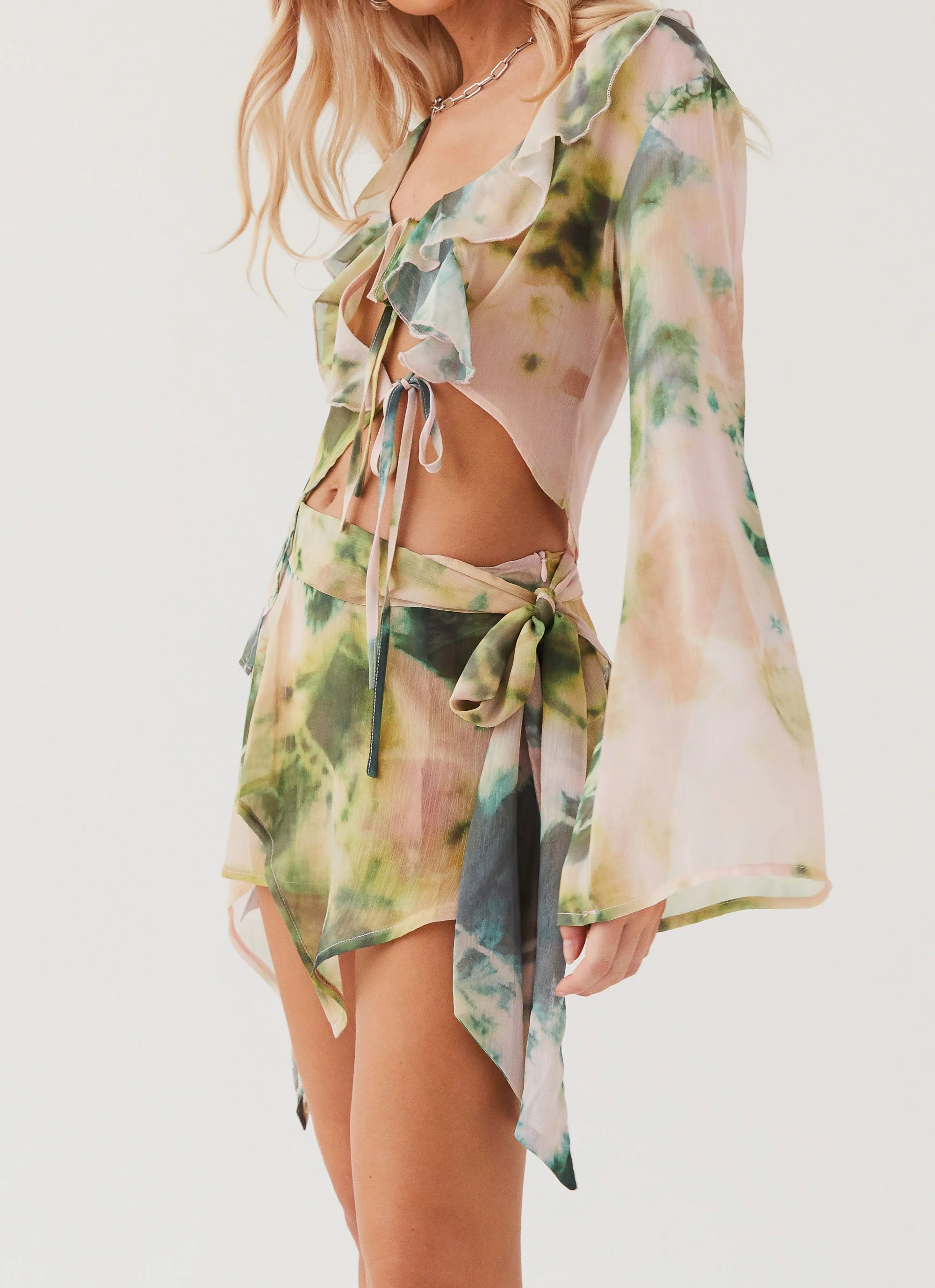 Sariah Tie Mini Skirt - Rainforest - Image 4