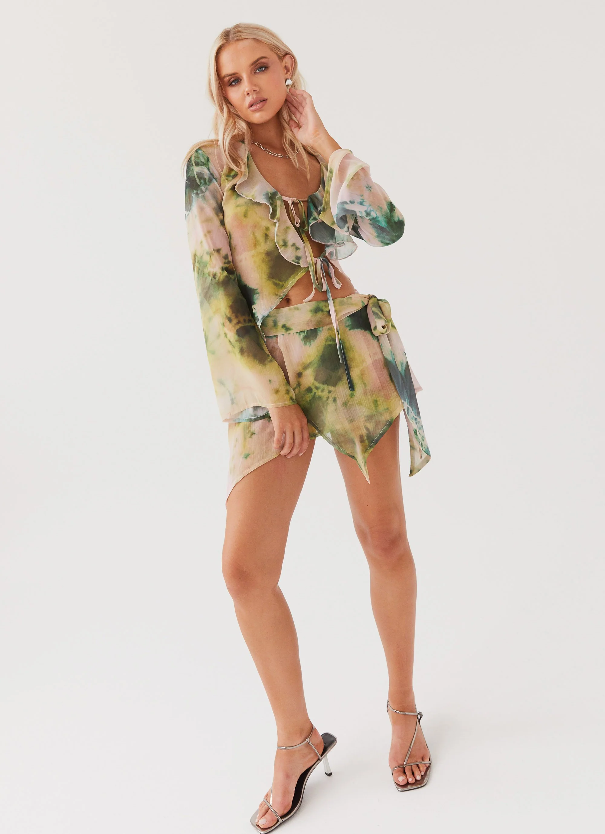 Sariah Tie Mini Skirt - Rainforest - Image 6