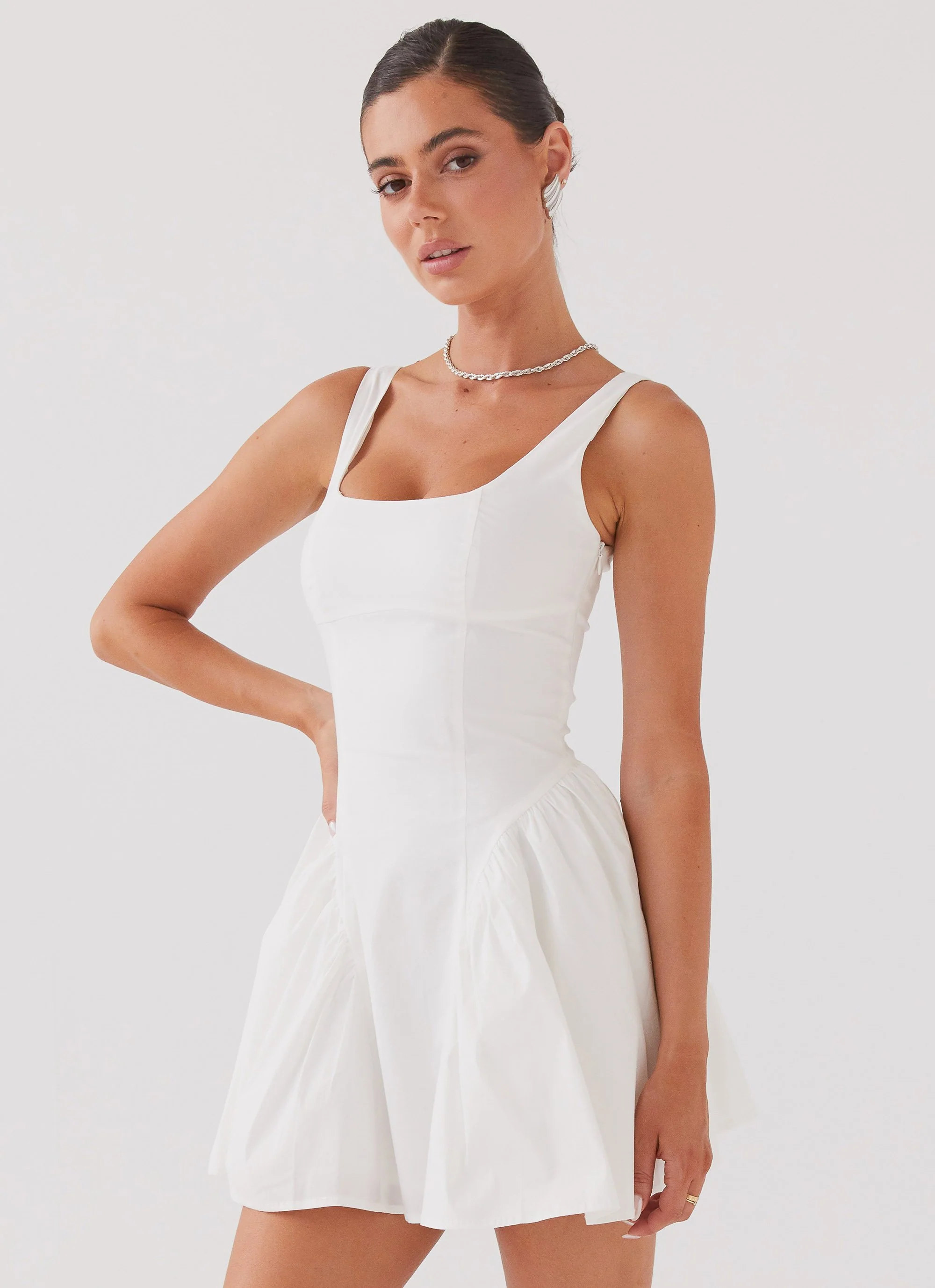 Sassy Soiree Corset Mini Dress - White