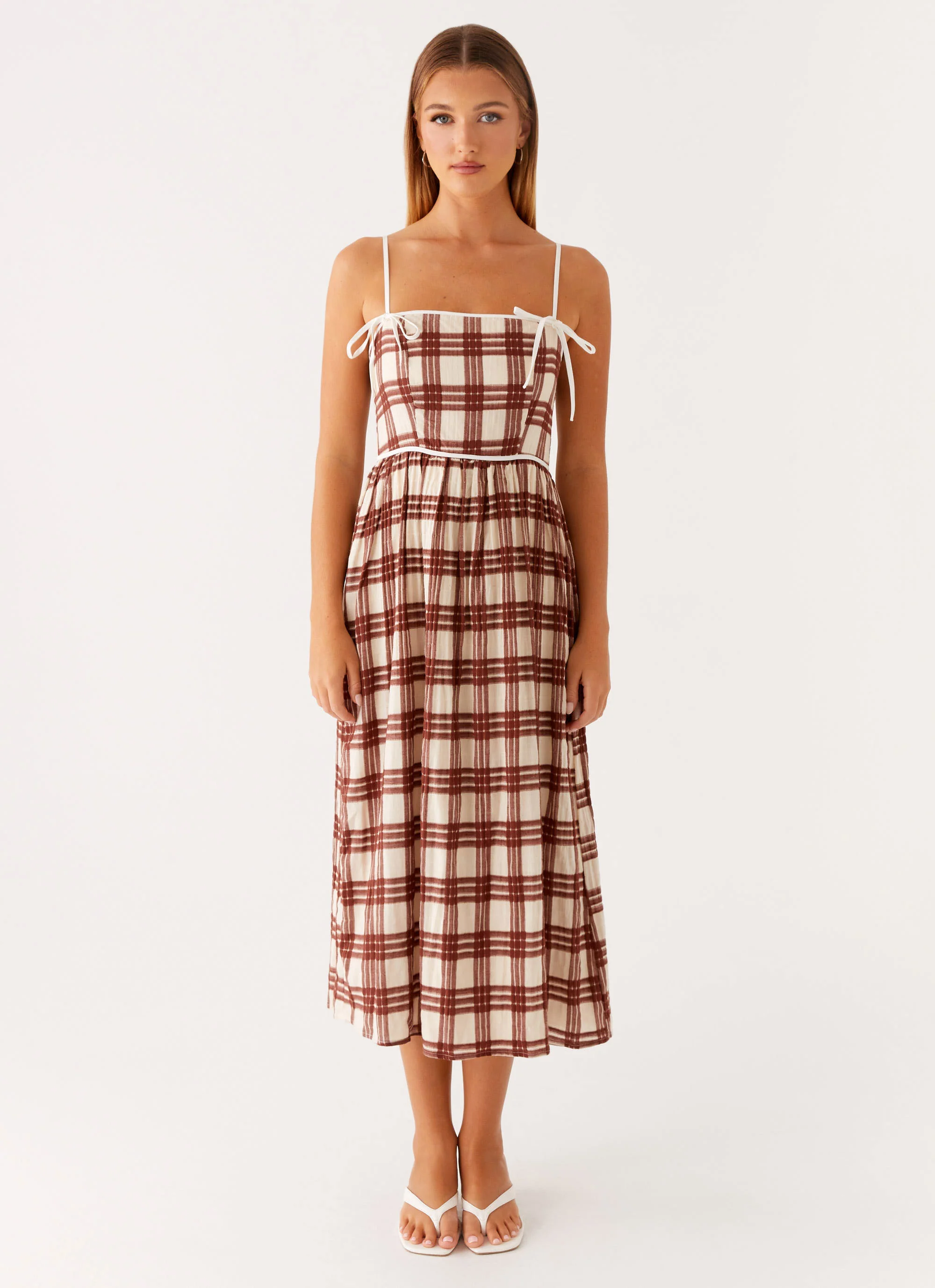 Shyanne Midi Dress - Chocolate Check - Image 2