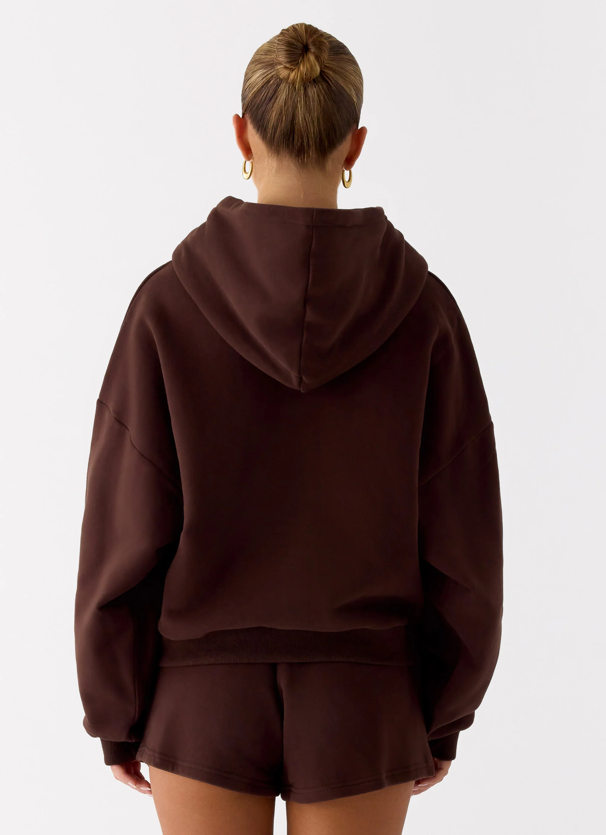 Signature Double Zip Up Hoodie - Chocolate - Image 4