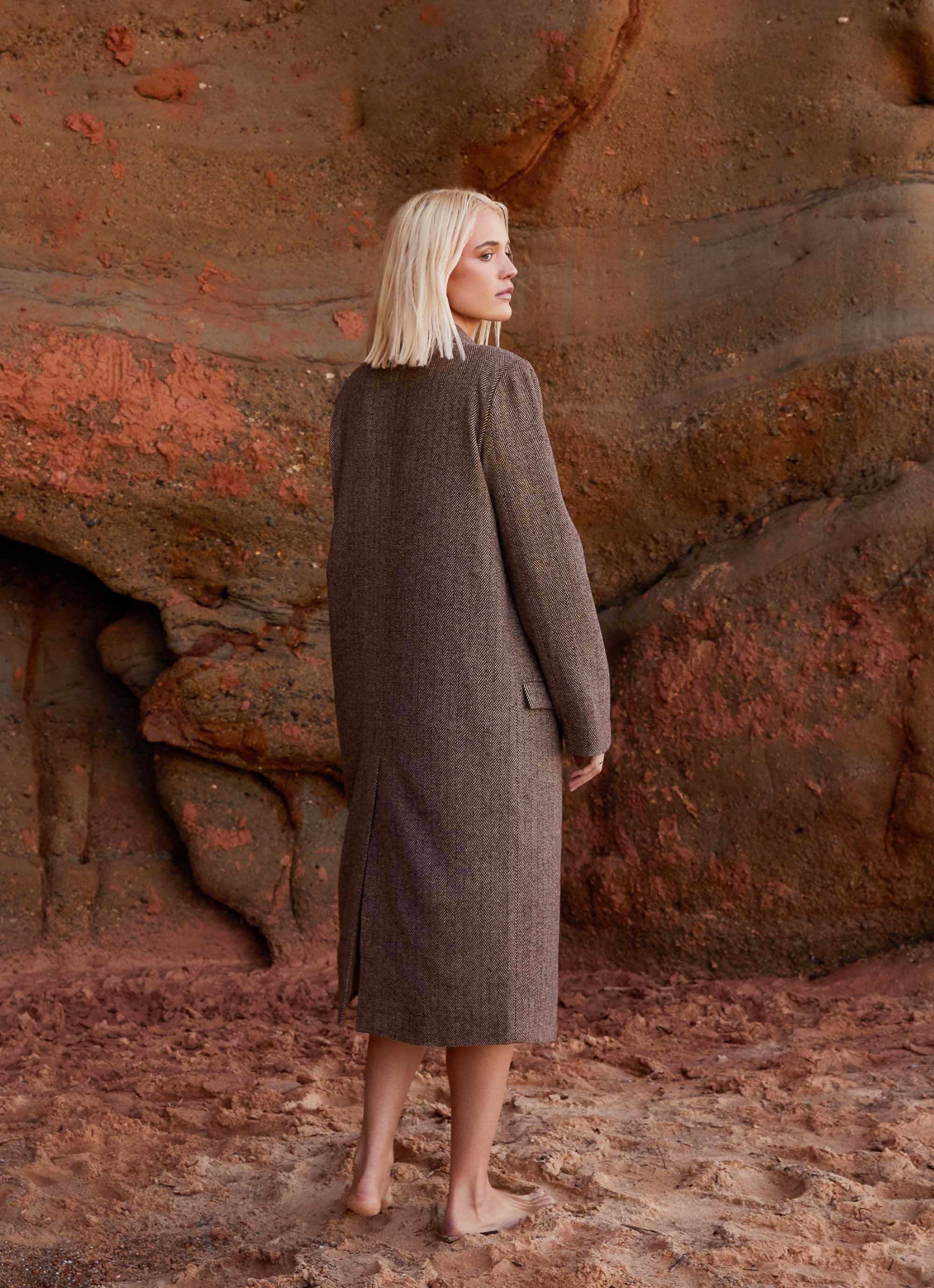 Since Way Back Longline Coat - Brown - Image 4