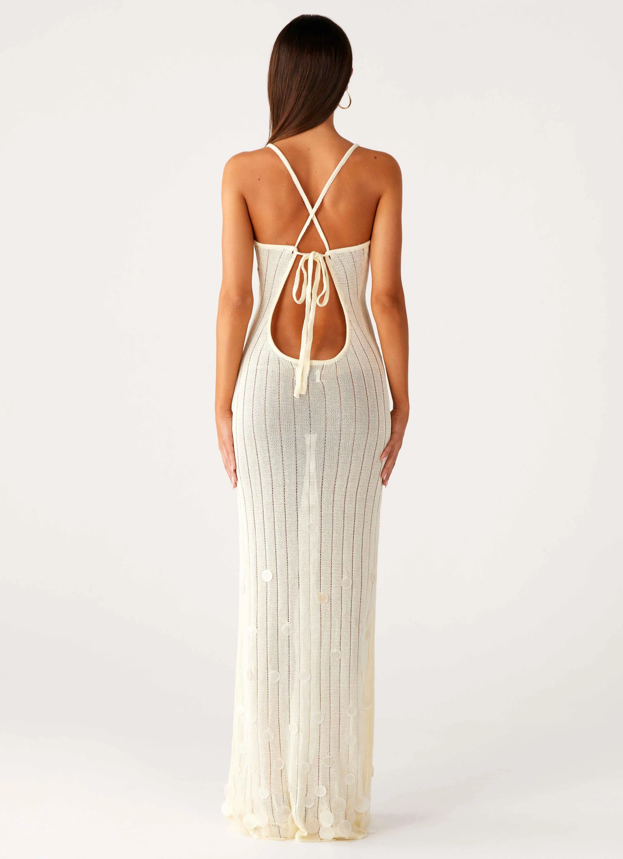 Siren Song Crochet Maxi Dress - Ivory - Image 3