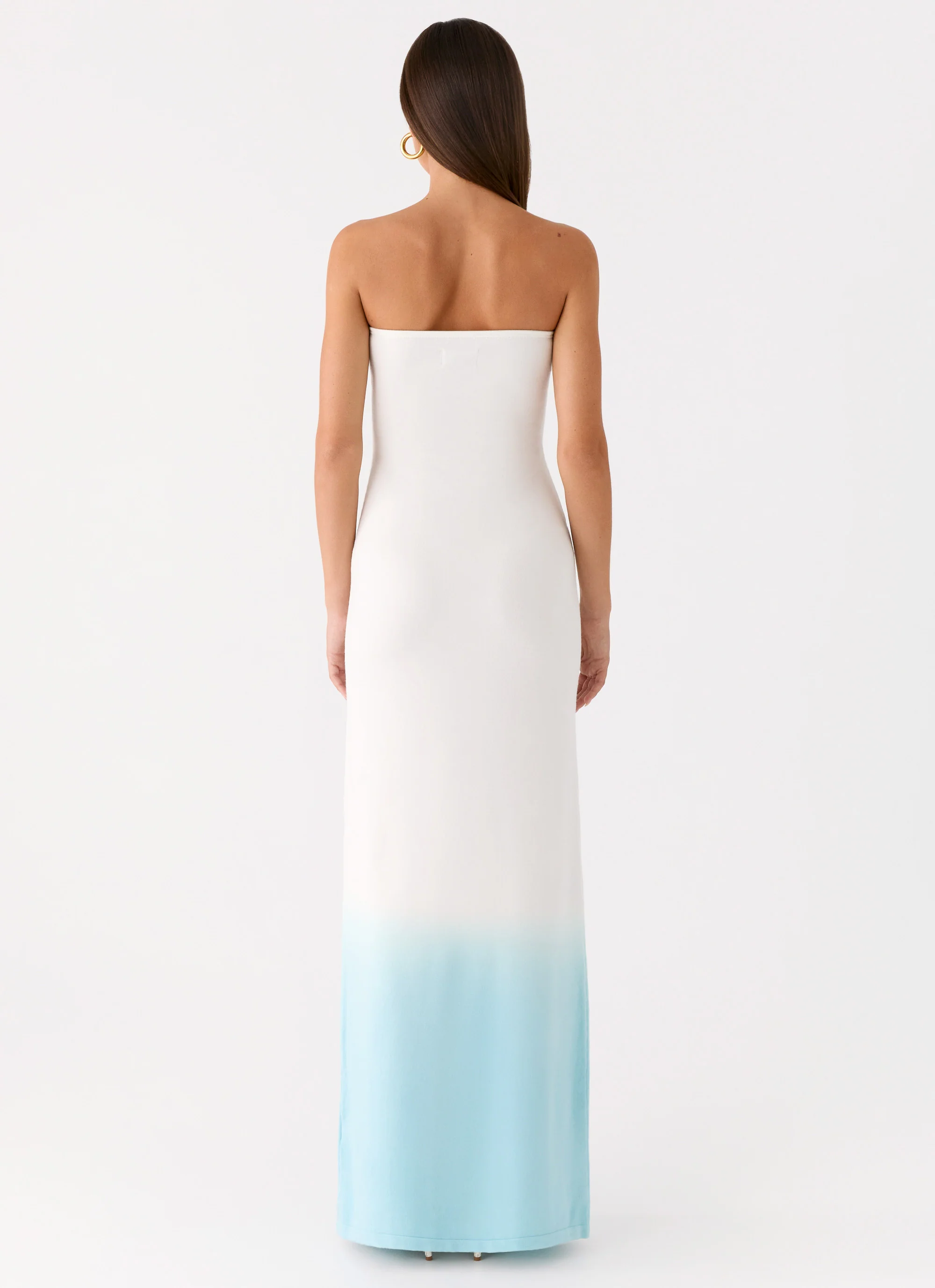 Soft Spoken Knit Maxi Dress - Blue Ombre - Image 3