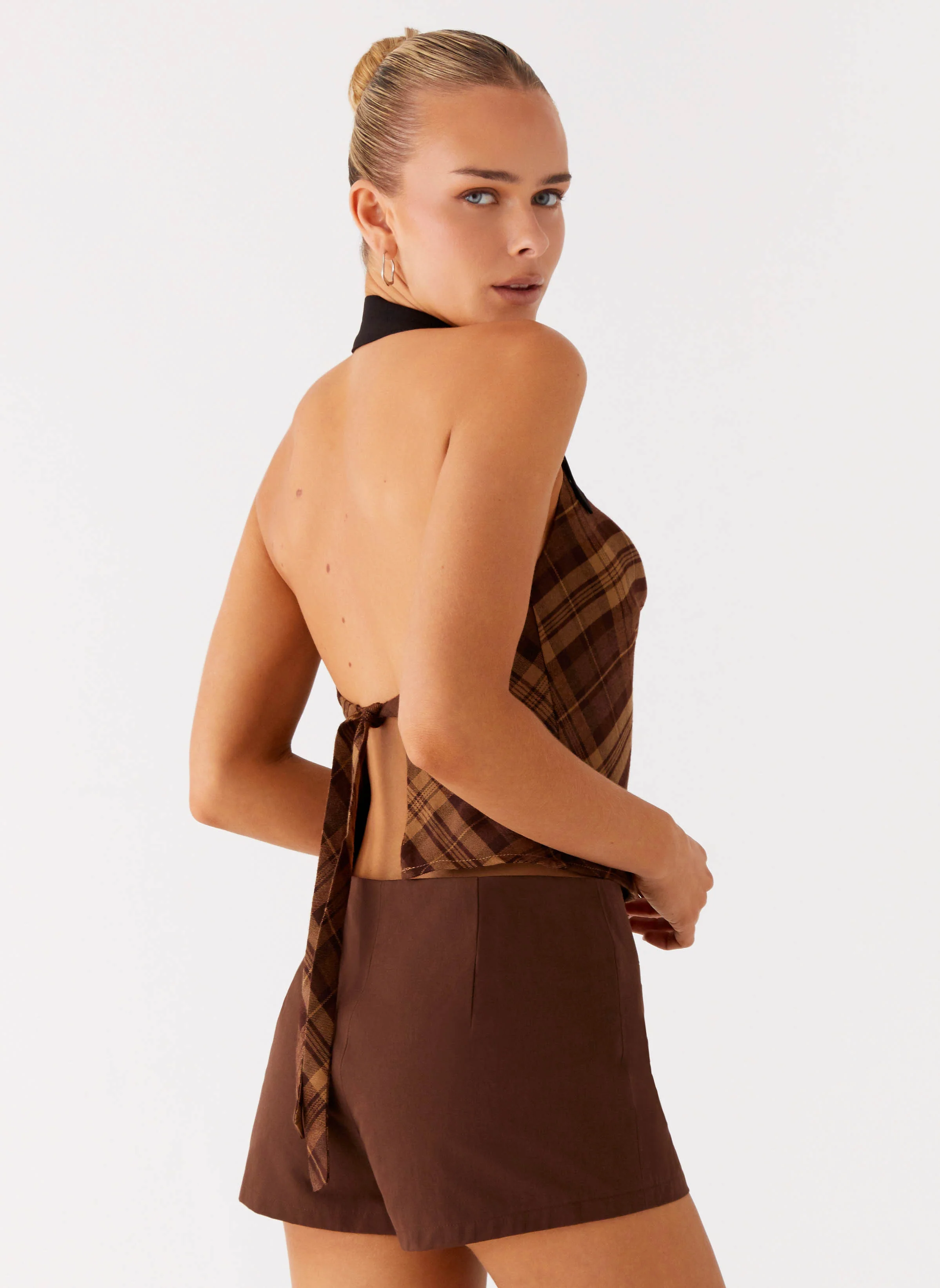 Stateside Cowl Top - Plaid - Image 5