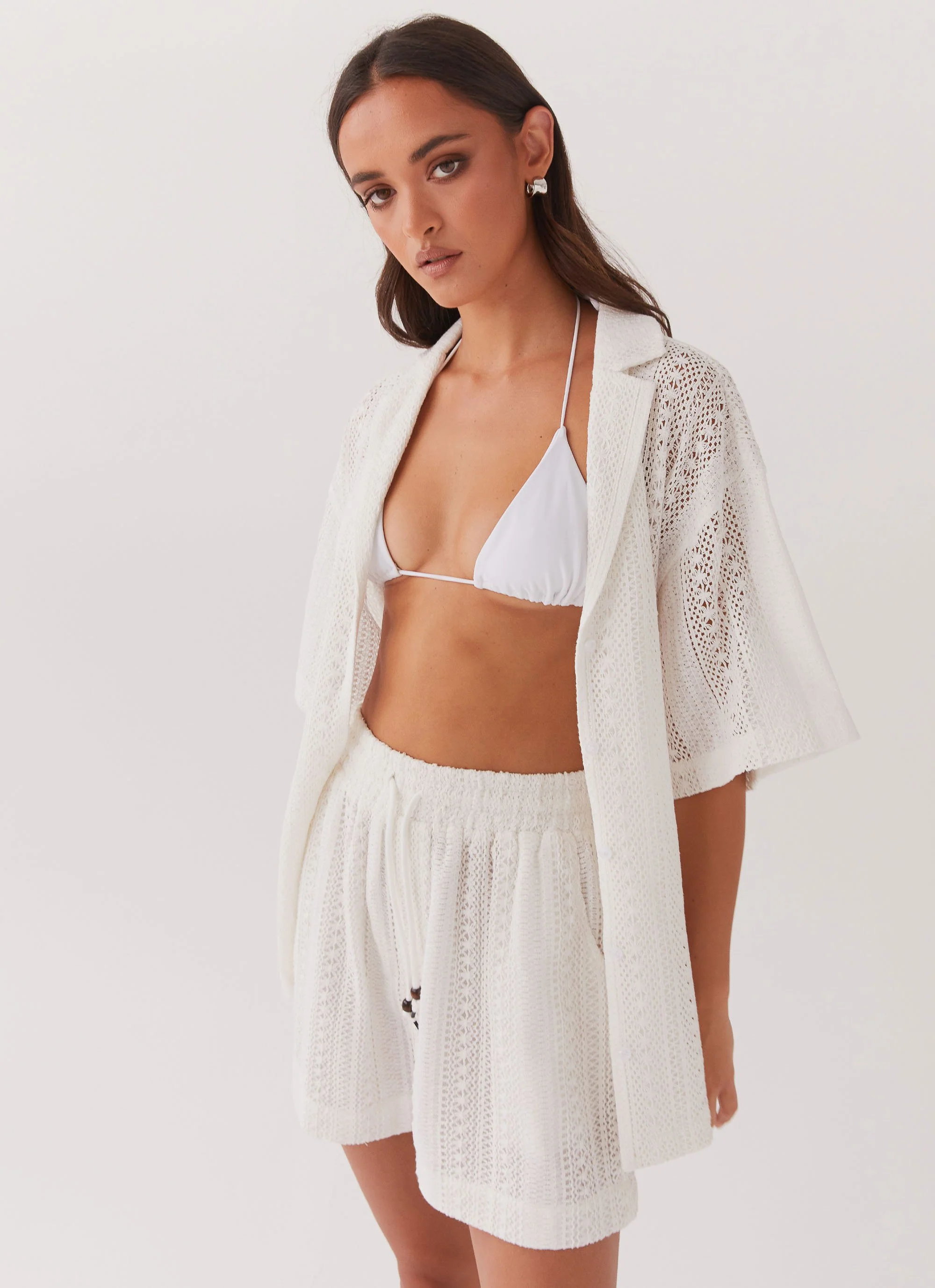 Sun Catcher Knit Shorts - Ivory - Image 5