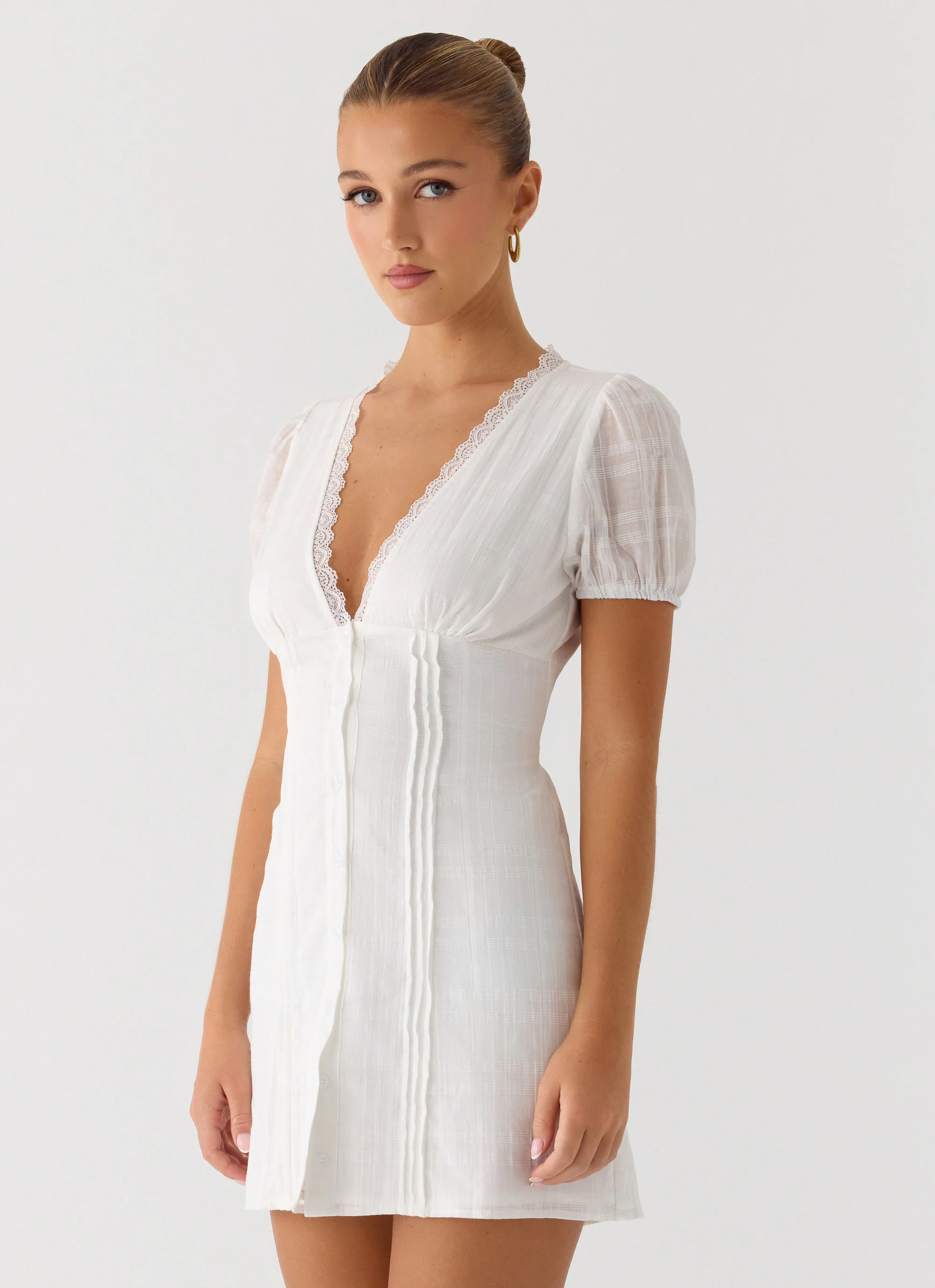 Sweet Lullaby Mini Dress - White - Image 3