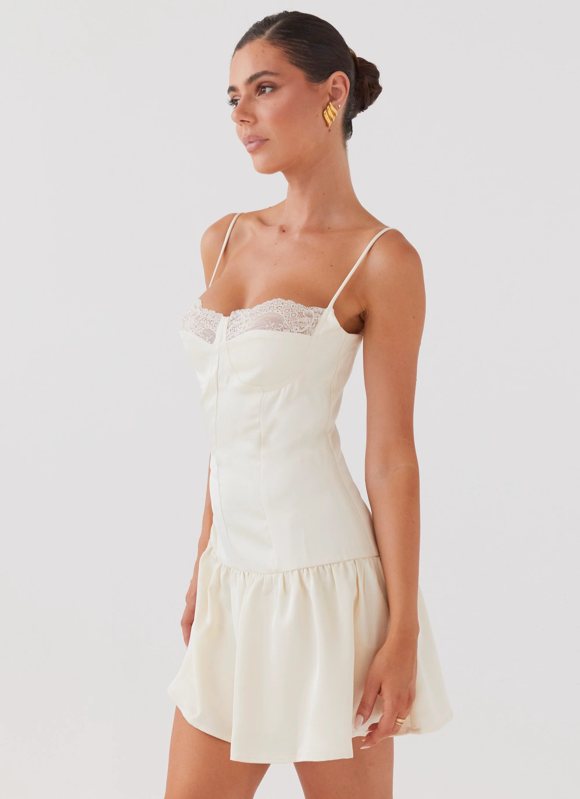 Take A Chance Bustier Mini Dress - Ivory - Image 3