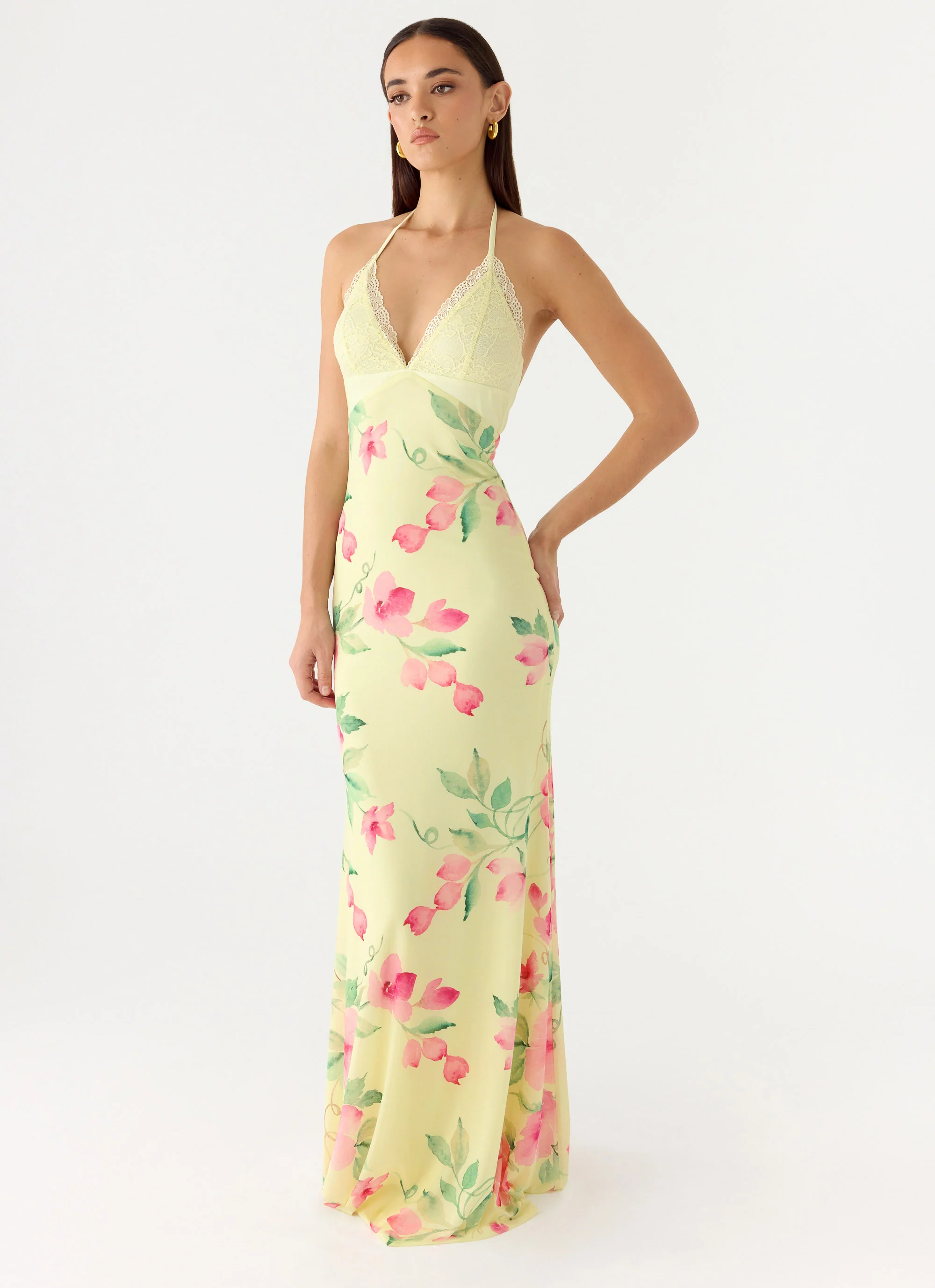 Takedown Halter Maxi Dress - Lemon Soleil - Image 4
