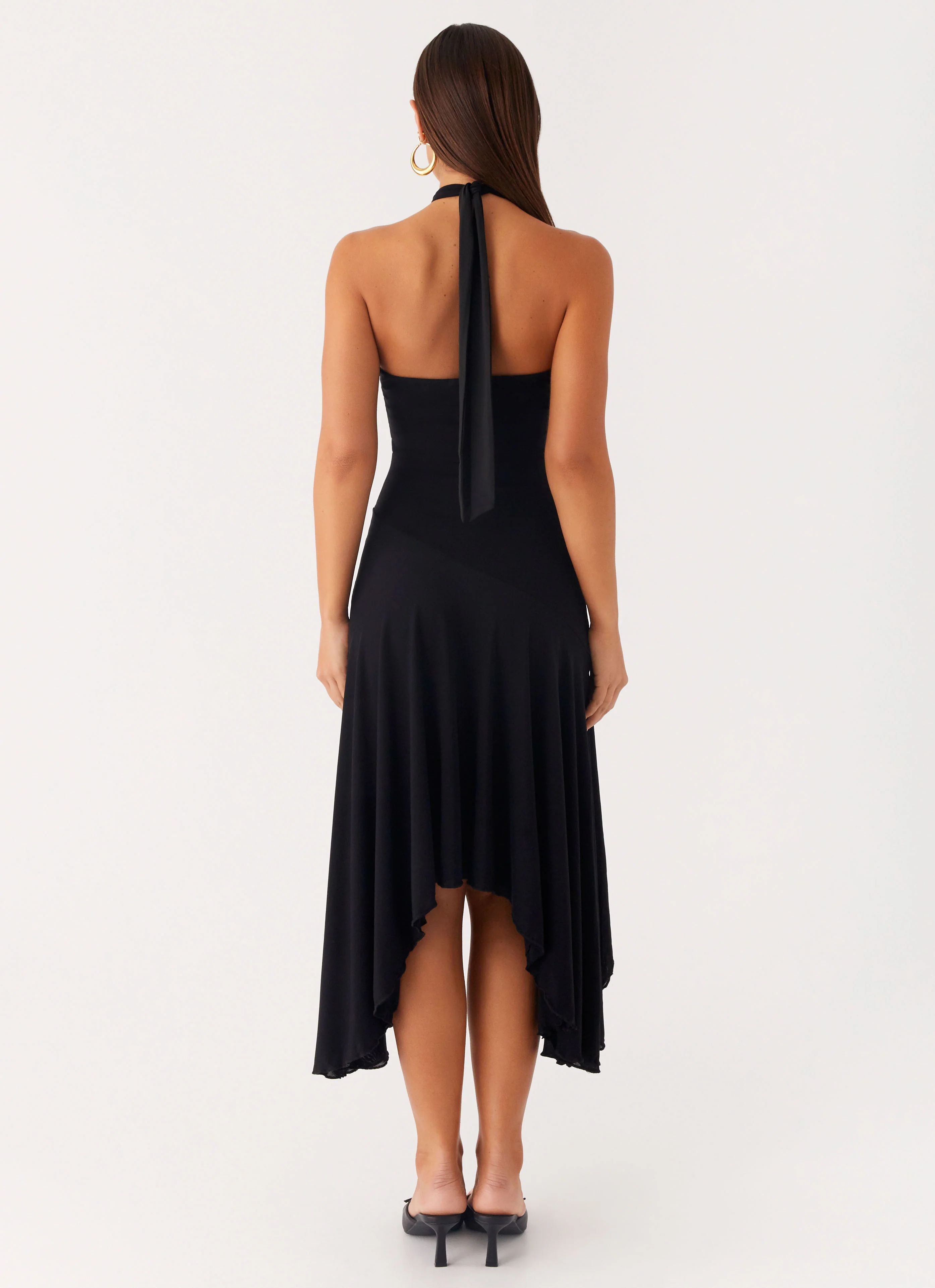 Velvet Sky Midi Dress - Black - Image 4