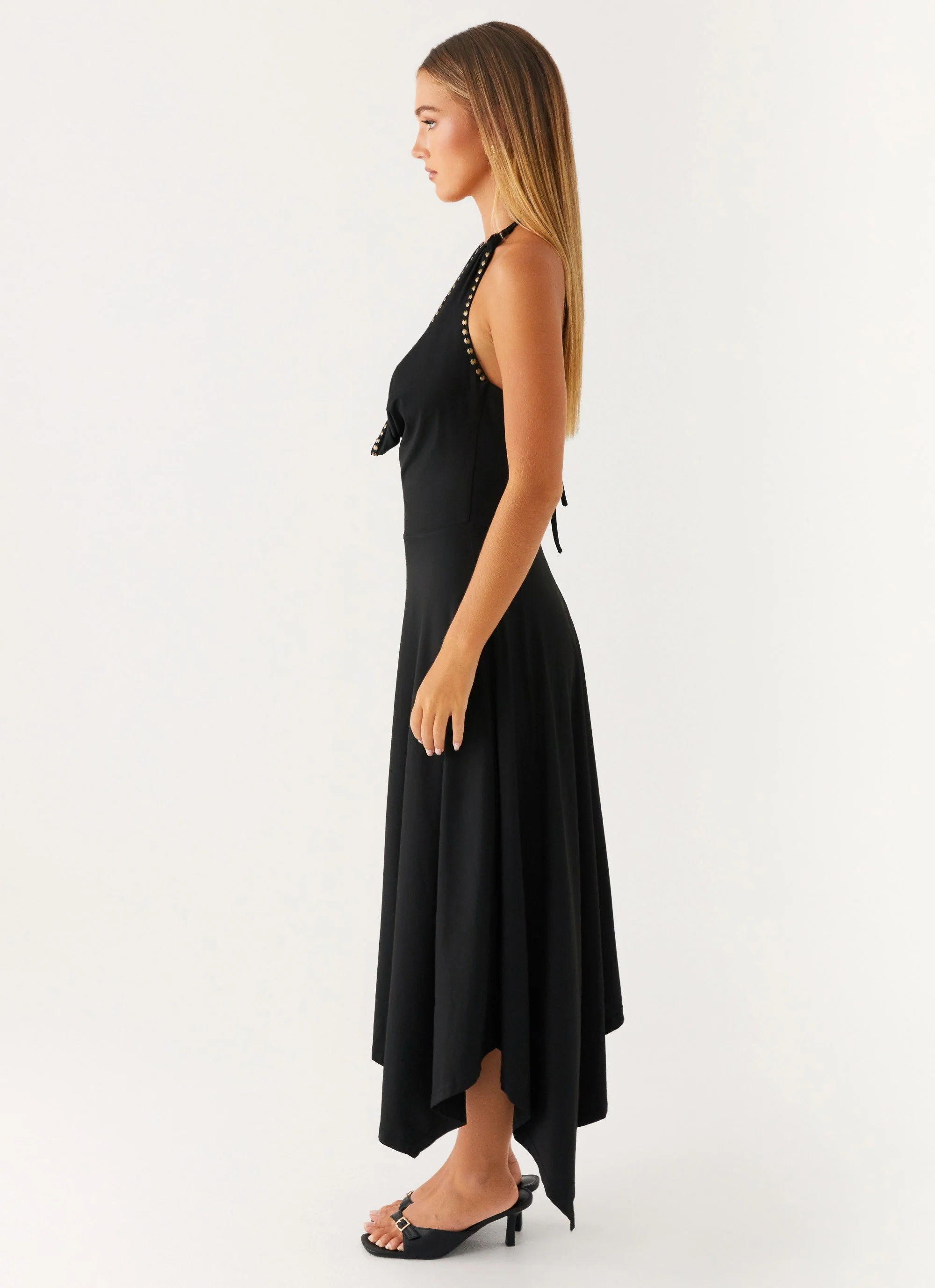Vena Beaded Midi Dress - Black - Image 5