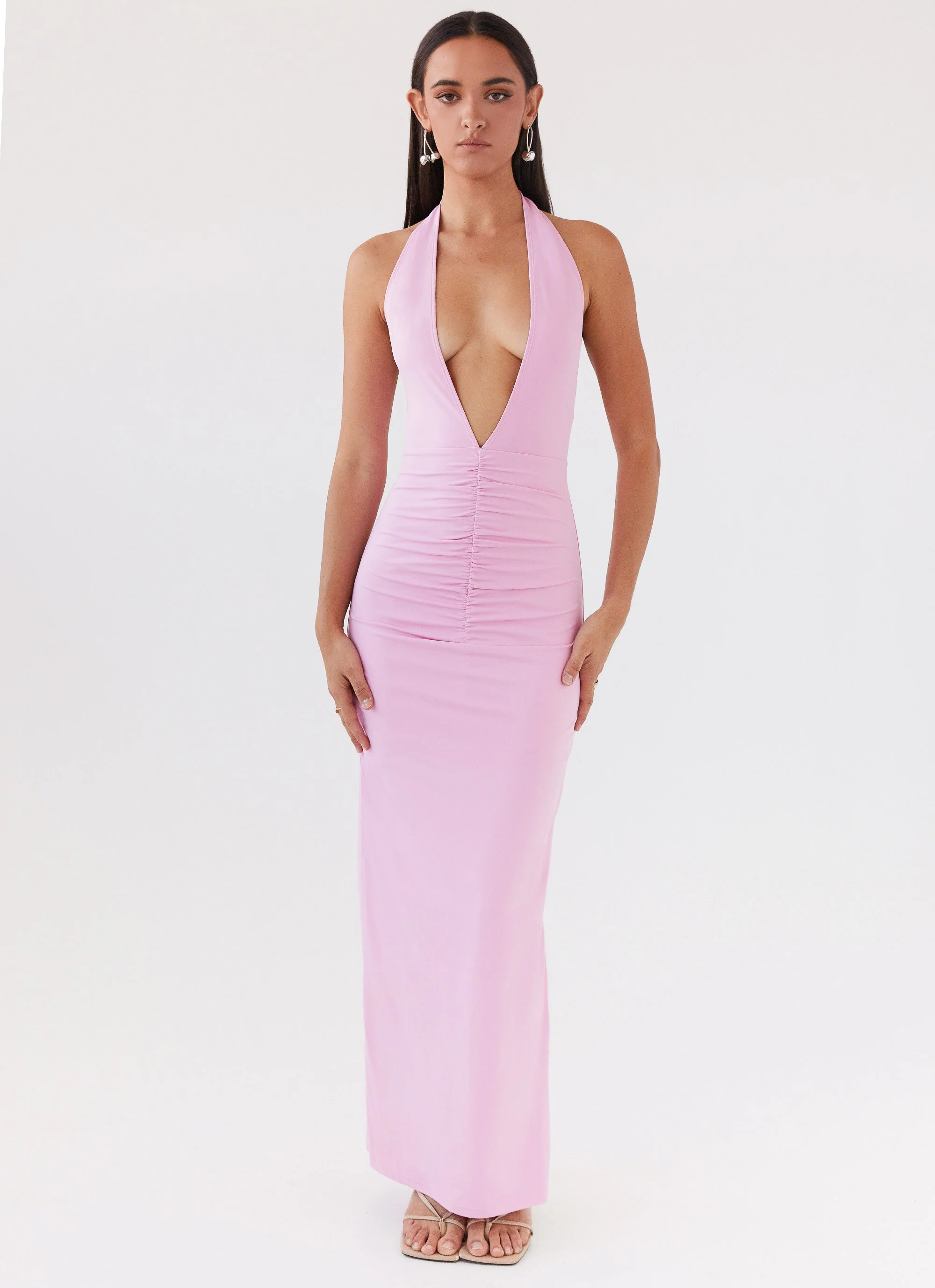 Whisked Away Halterneck Maxi Dress - Pink - Image 2