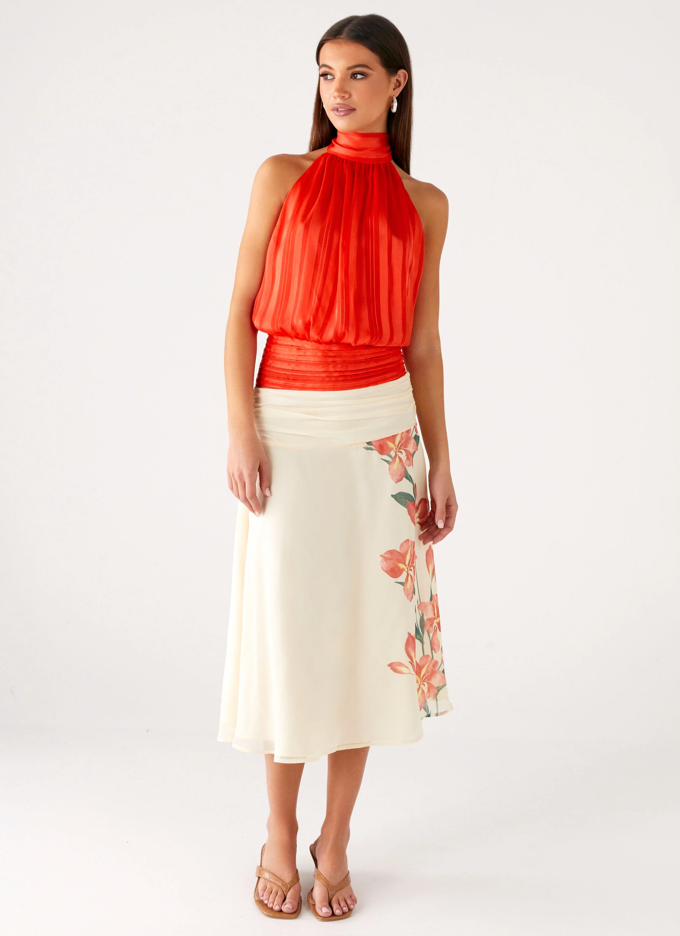 Willow Chiffon Top - Coral - Image 5