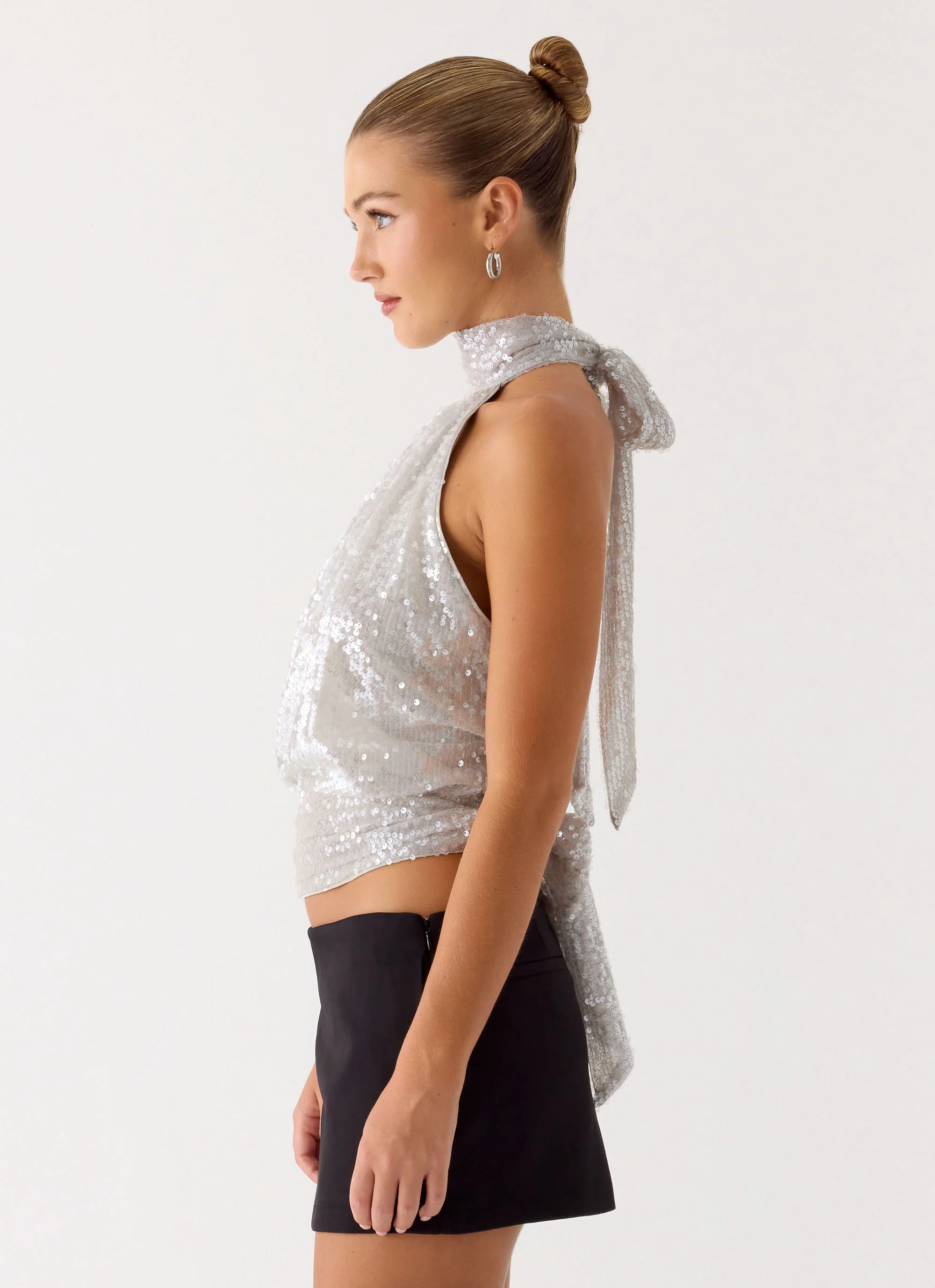 Willow Sequin Top - Silver - Image 5
