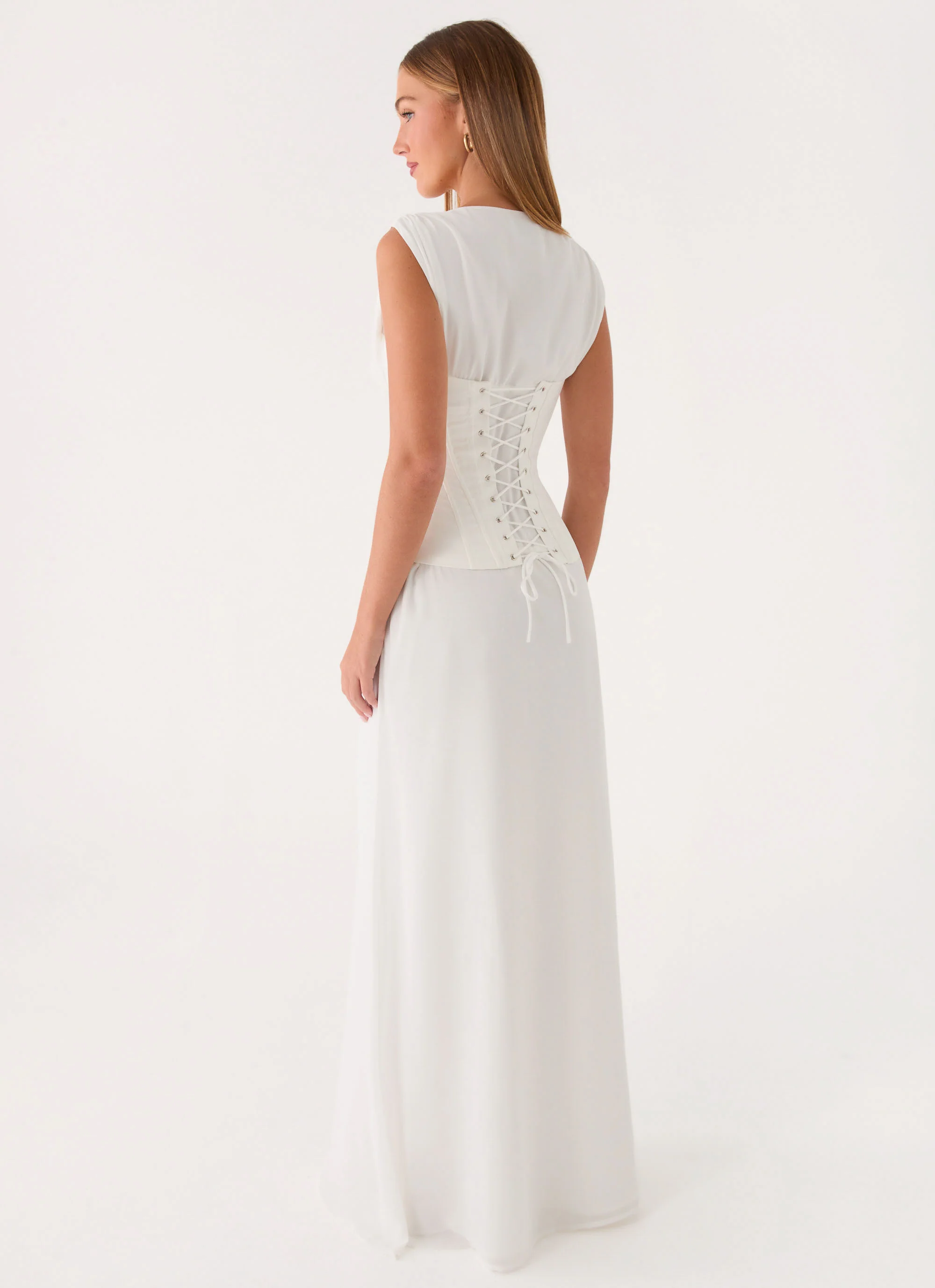 Winello Corset Maxi Dress - Off White - Image 7