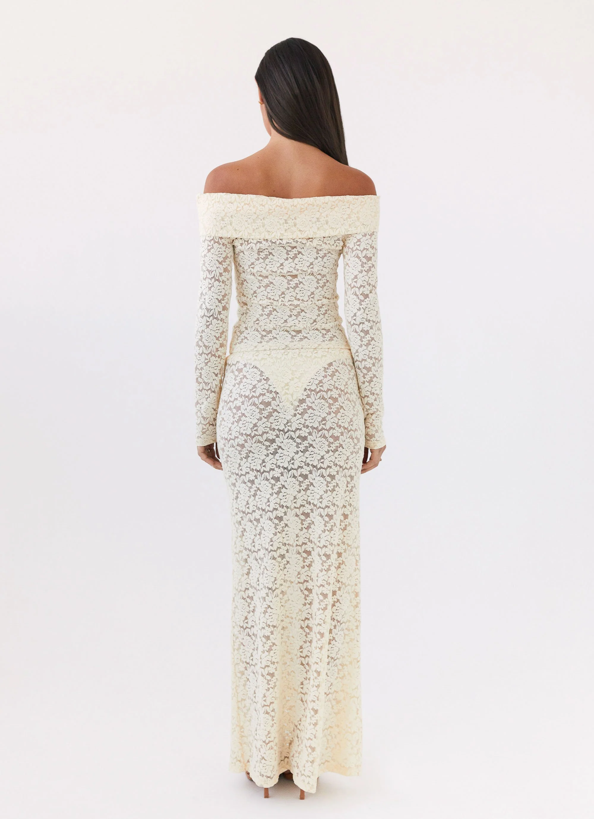 Zephyra Lace Long Sleeve Top - Natural - Image 4